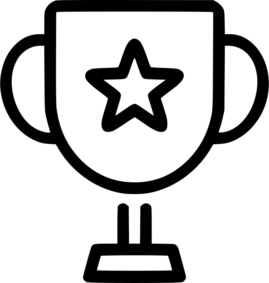 Black Outline Trophy for Achievement
