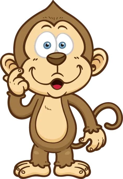 Cute Cartoon Monkey Smiling