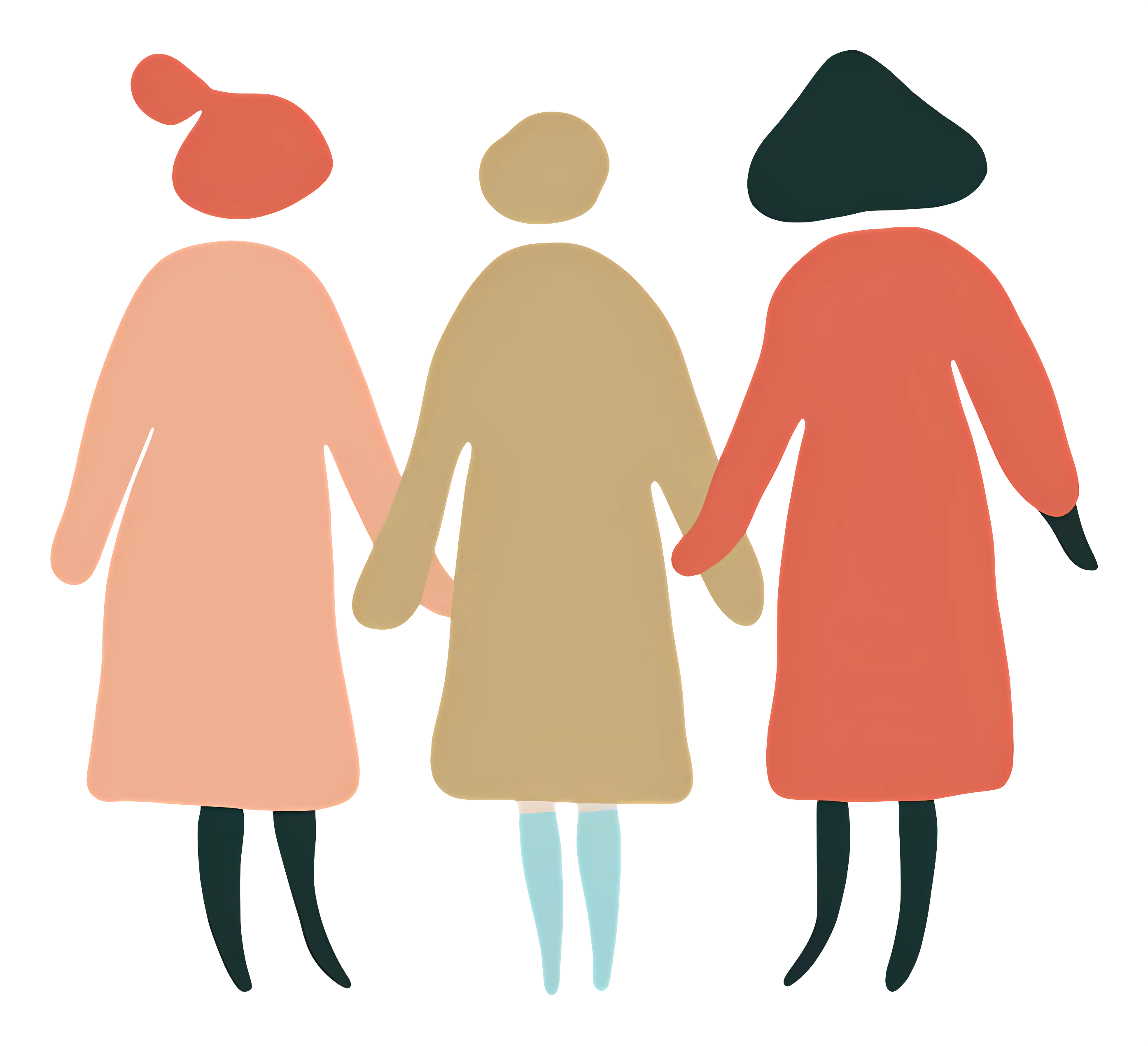 Three Women Holding Hands