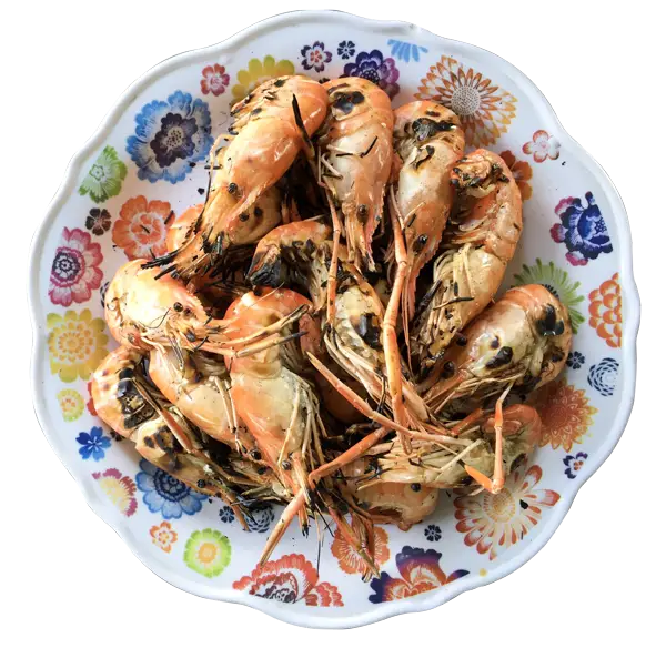 Shrimp Dish on Decorative Plate