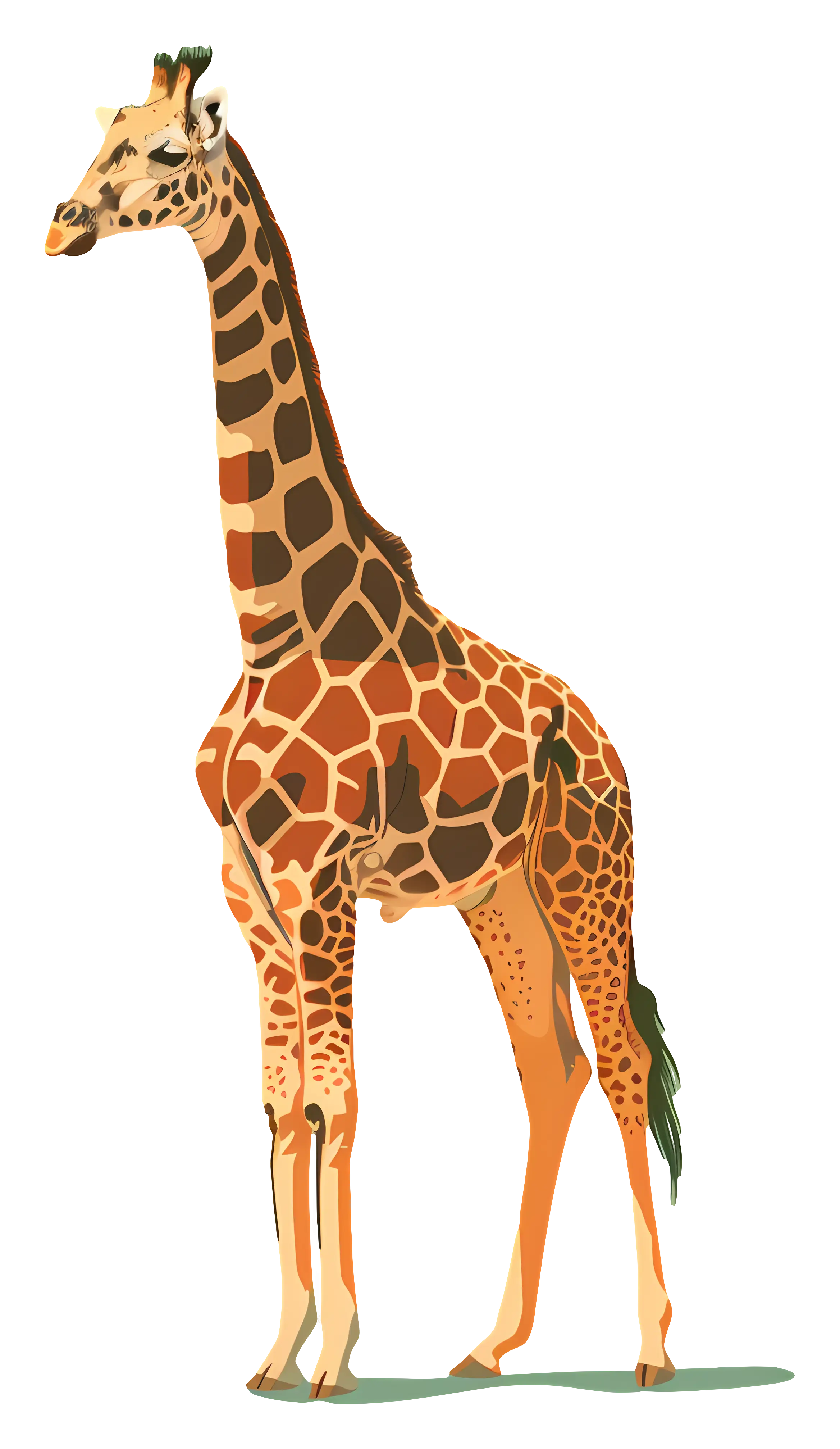 Painterly Giraffe Illustration in Artistic Style