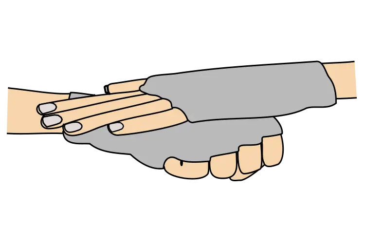 Illustration of Teamwork Hands Stacking