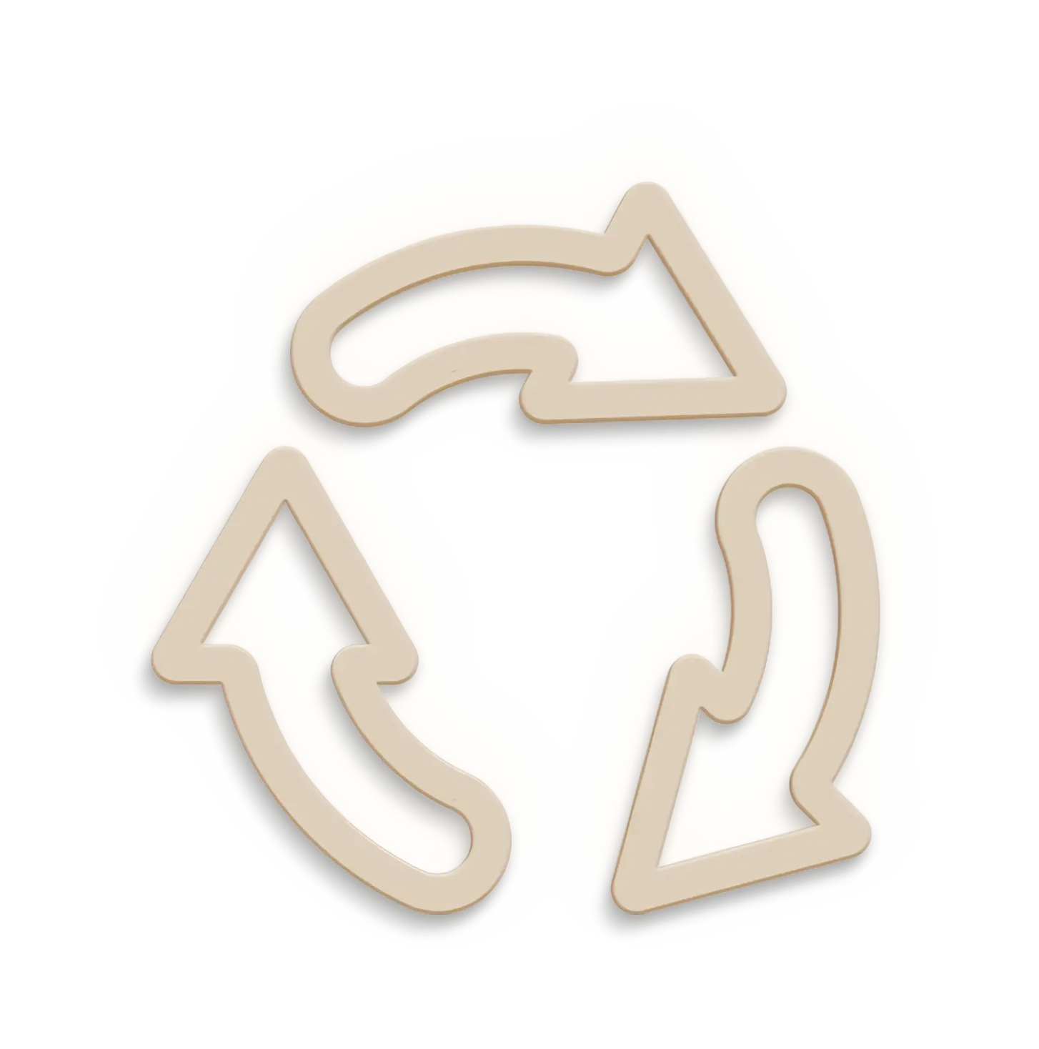 Recycling Arrows Icon in Beige
