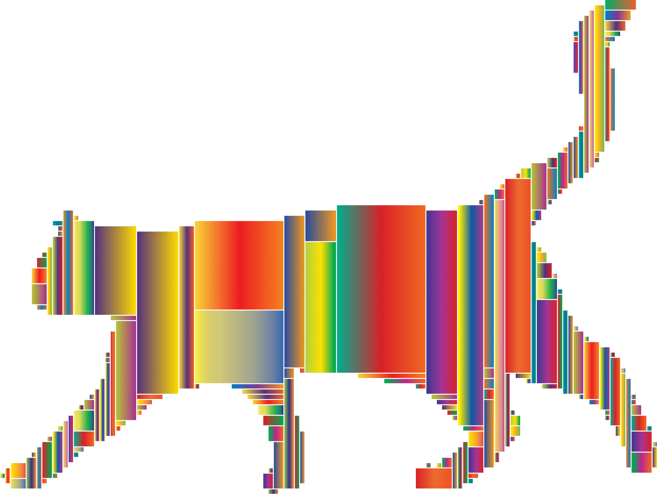 Rainbow Striped Cat Illustration
