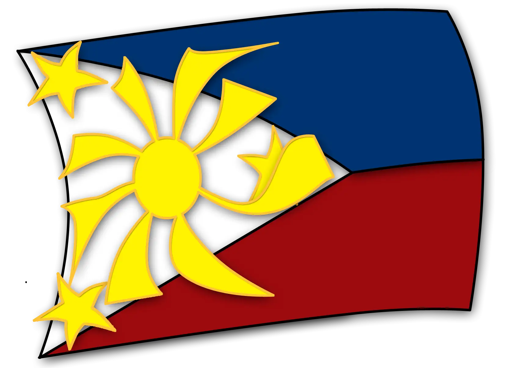 Philippine Flag with Sun and Stars