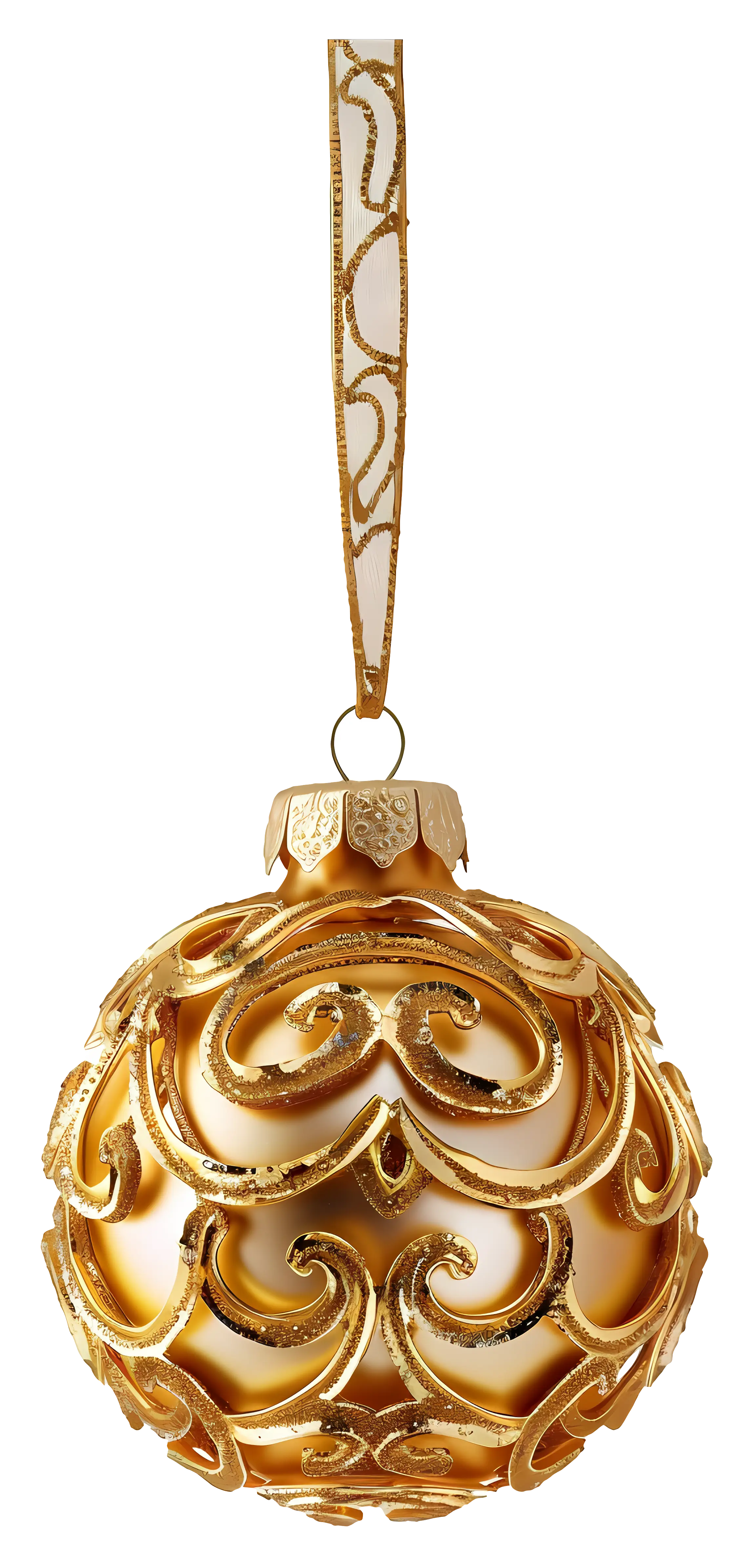 Textured Patterned Golden Ornament