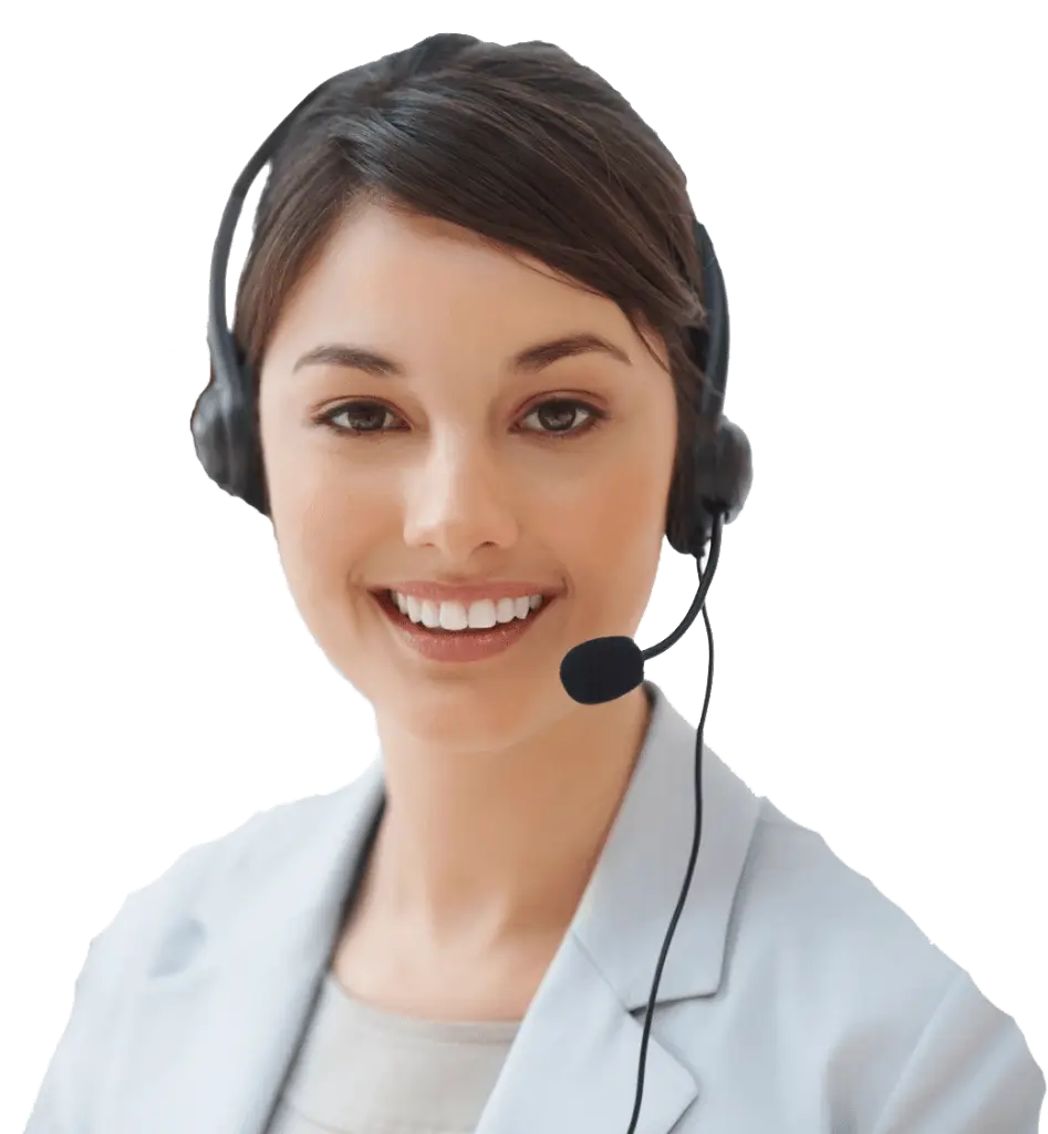 Smiling Woman with Headset for Customer Support