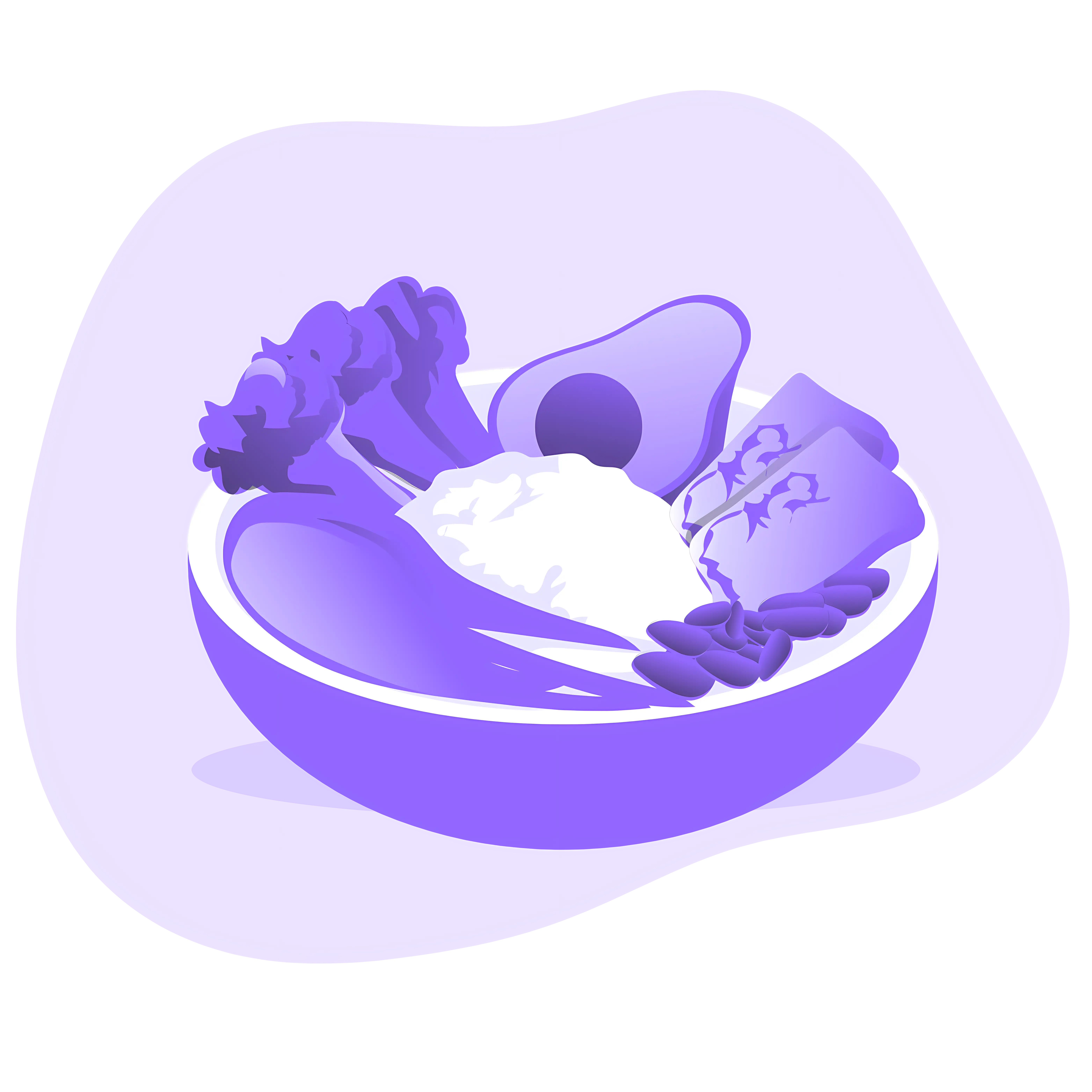Healthy Food Bowl Illustration