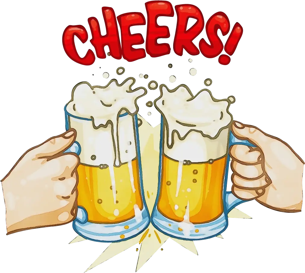 Cheers with Beer Mugs Clinking