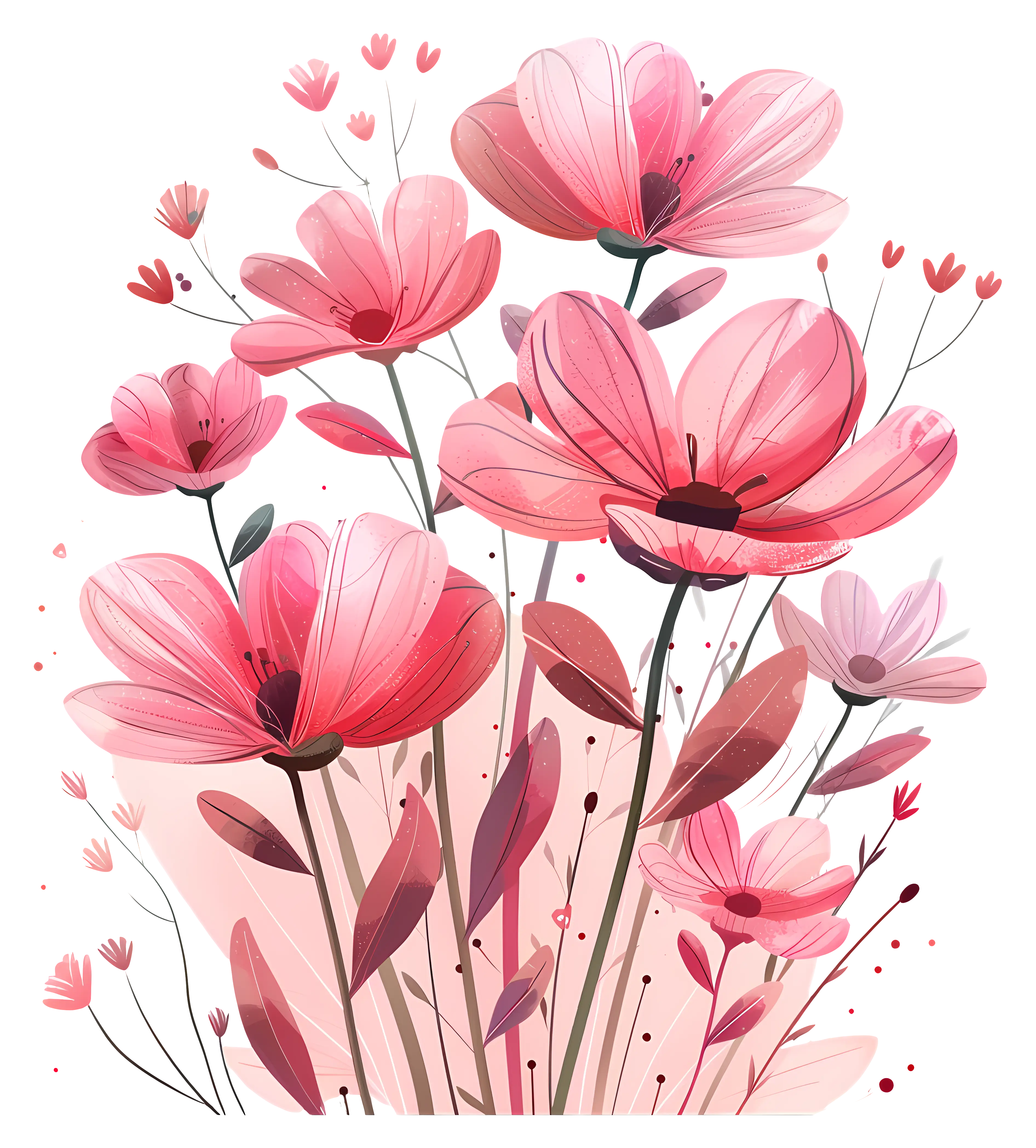 Blooming Pink Flowers