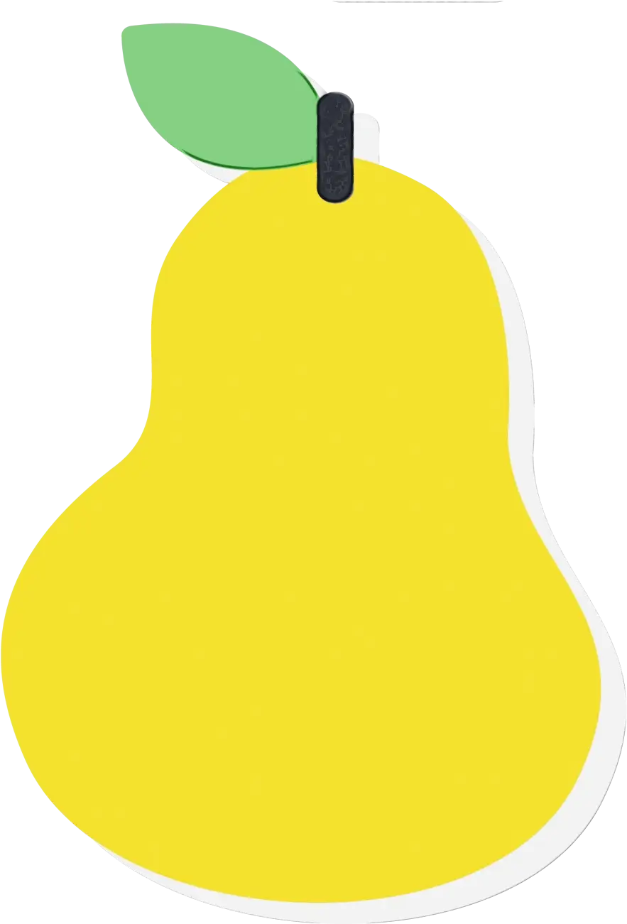 Yellow Pear with Leaf