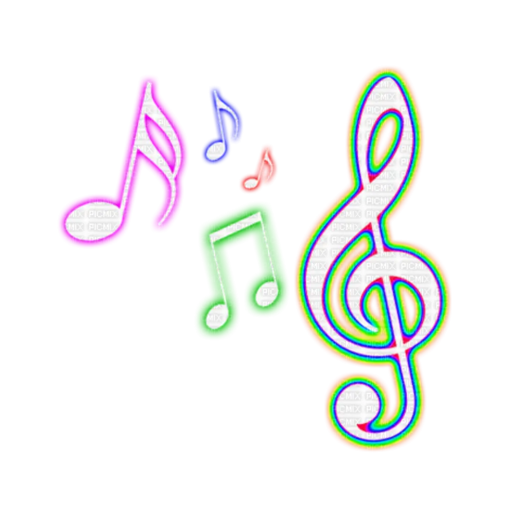 Colorful Music Notes and Treble Clef Illustration
