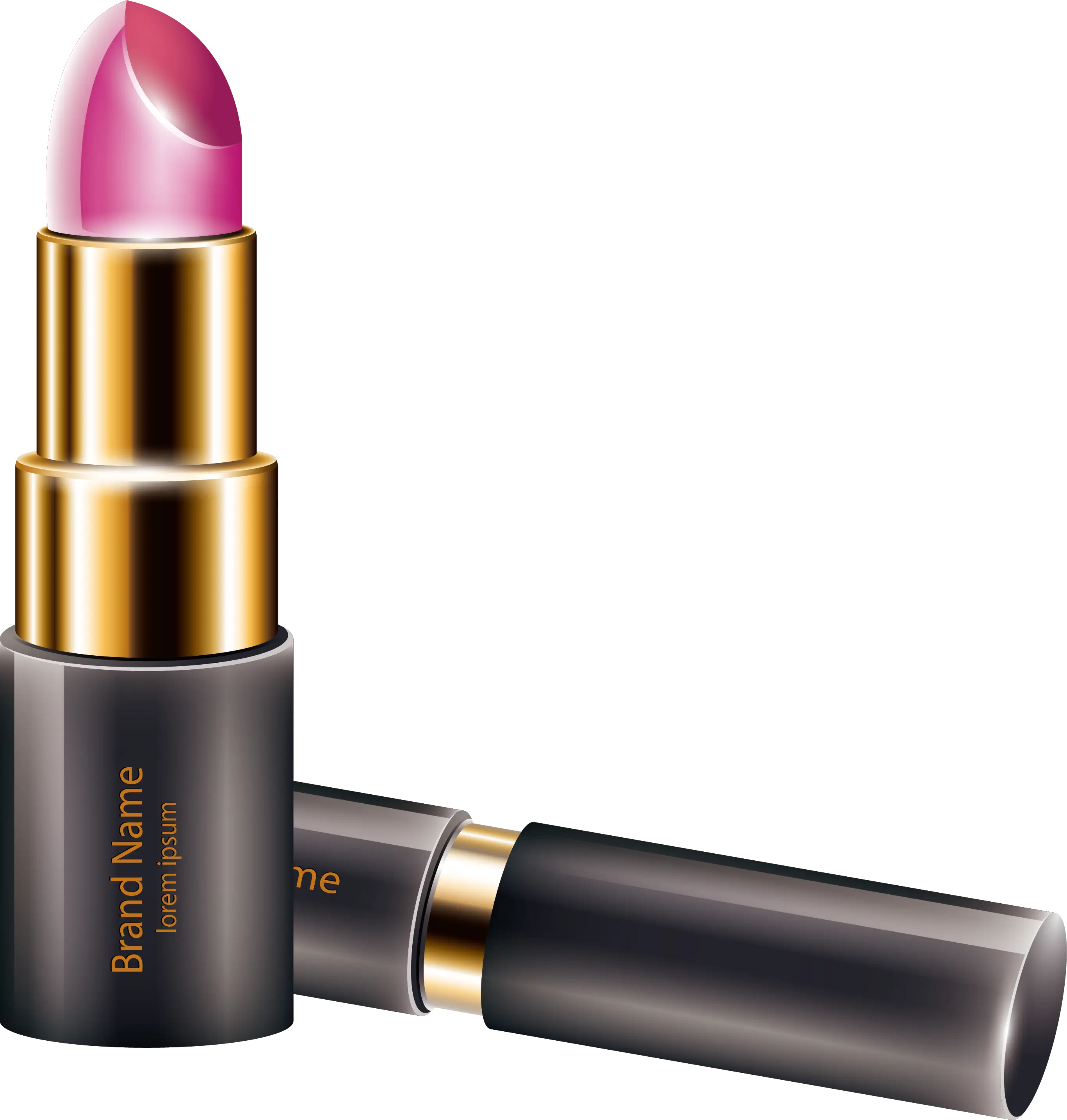 Pink Lipstick in Golden Case Illustration