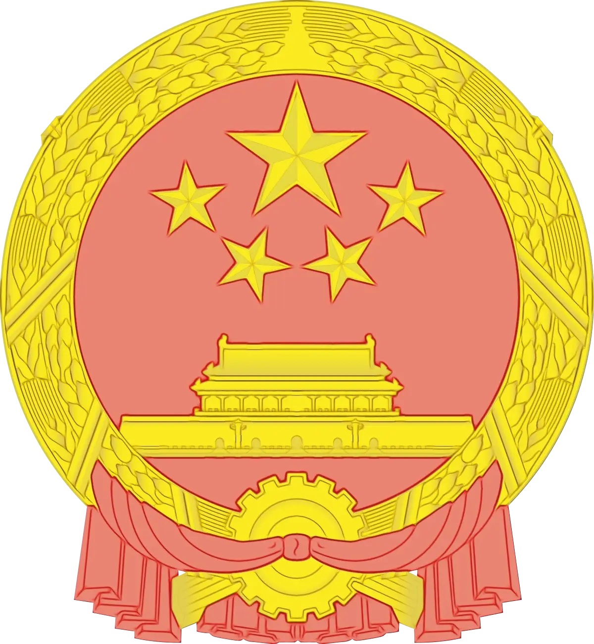 Official Chinese National Emblem Illustration