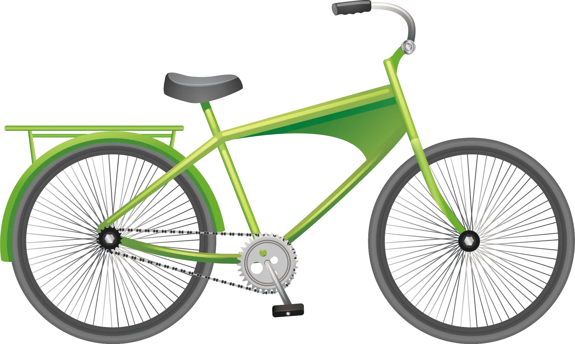 Green Bicycle for Outdoor Adventures