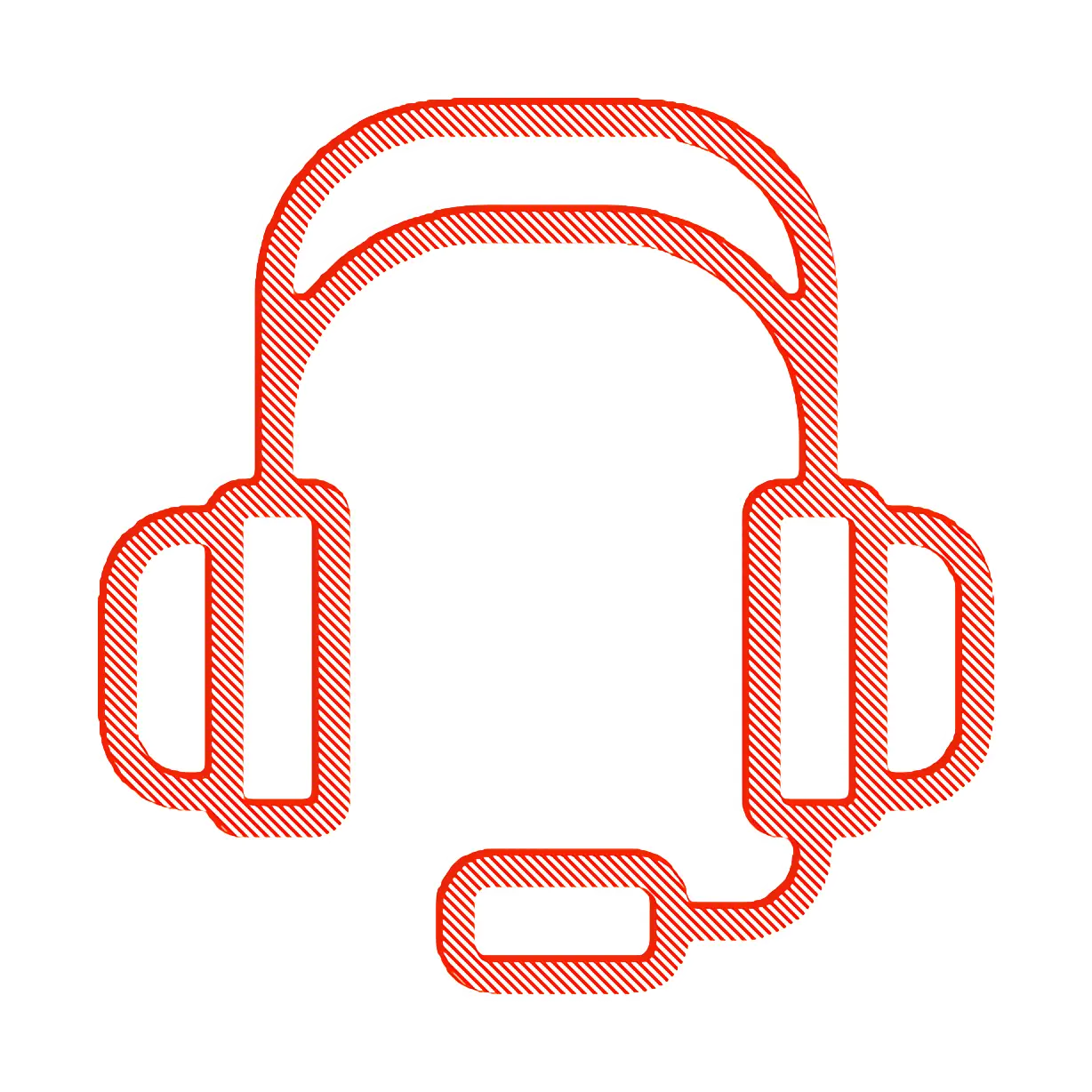 Red Headset Icon for Communication