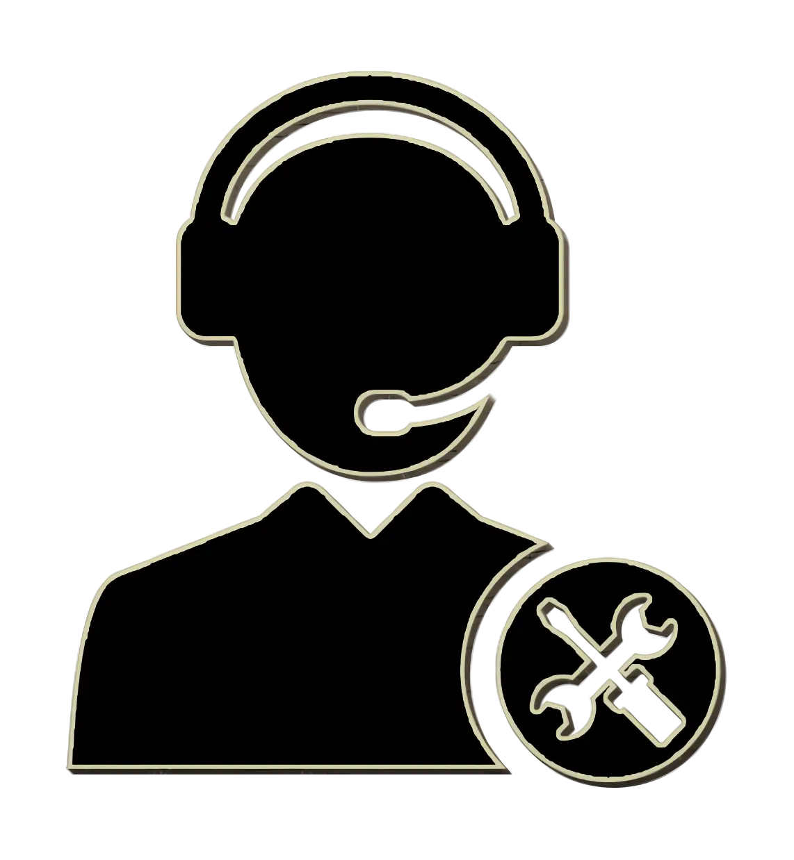 Customer Support Icon with Tools