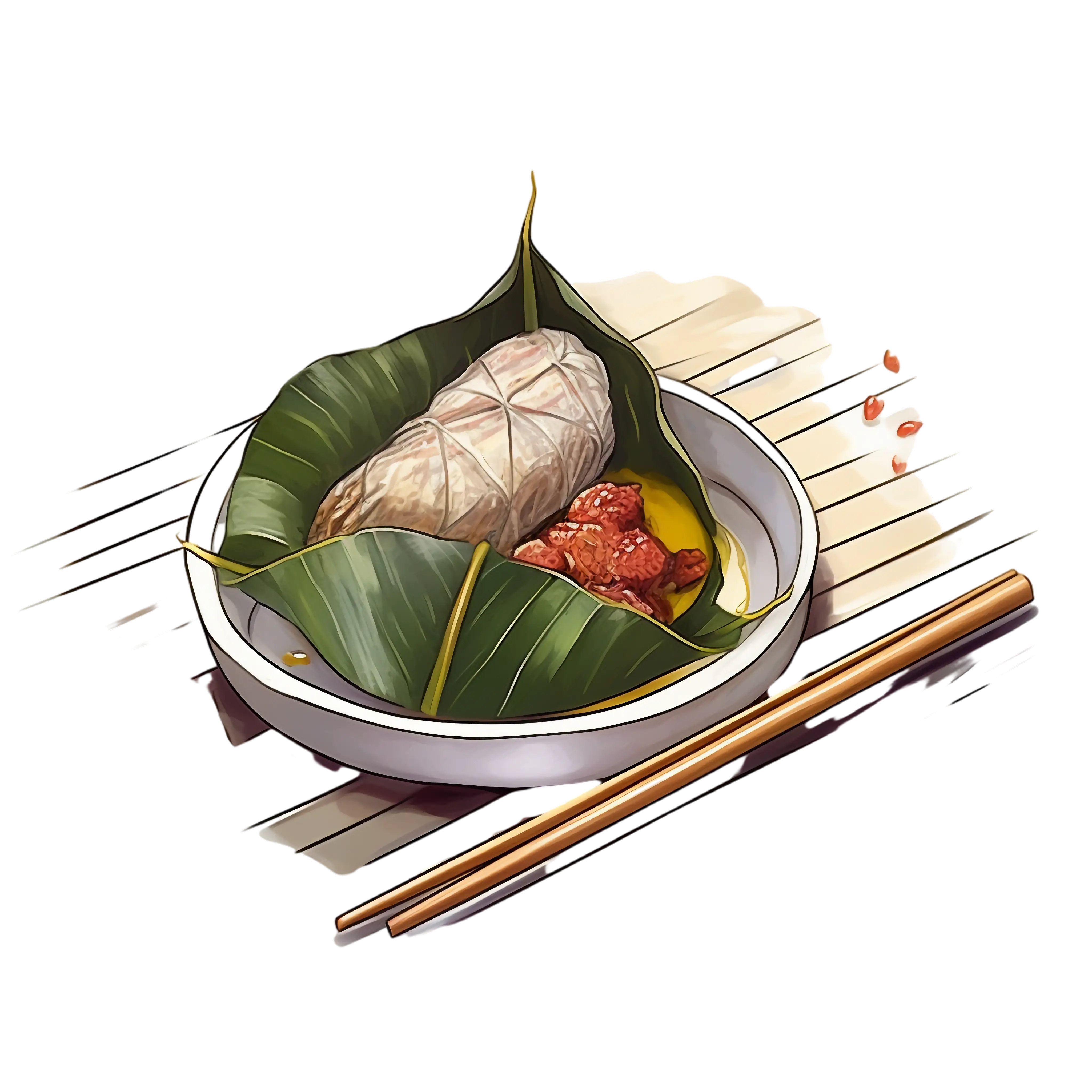 Traditional Rice Dumpling Wrapped in Leaves