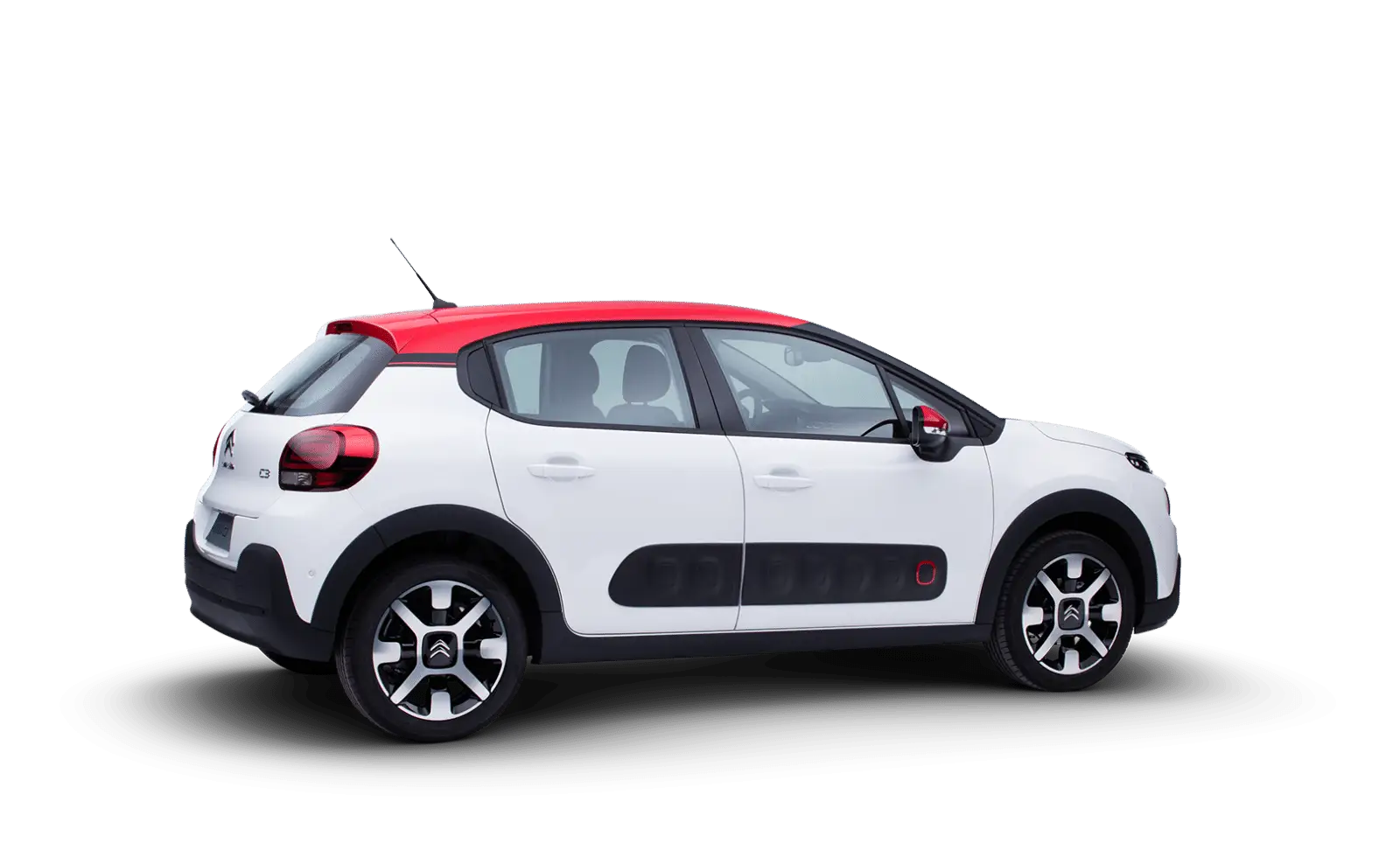 White Car with Red Roof Design
