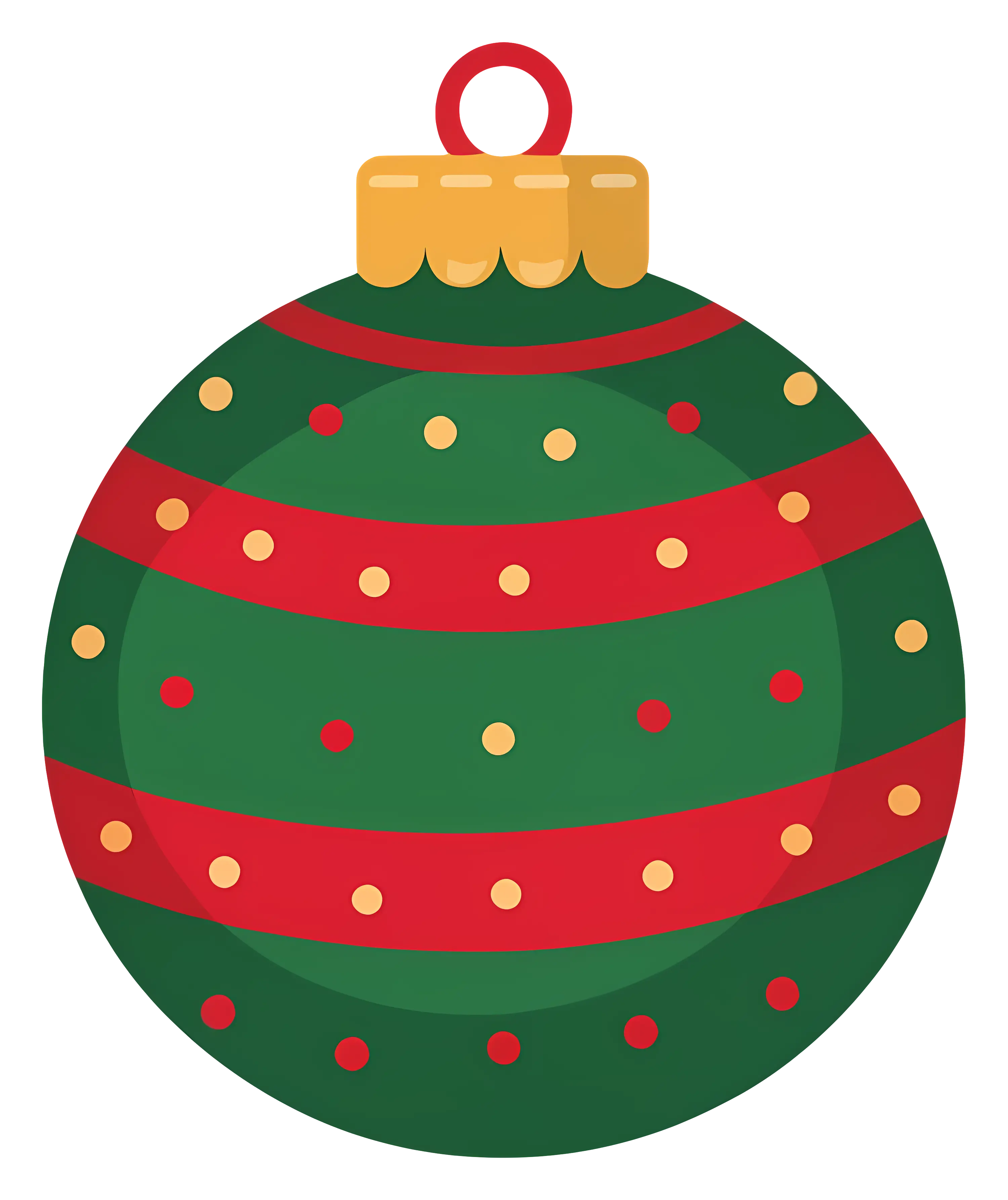 Christmas Ornament Decoration with Red and Green Stripes