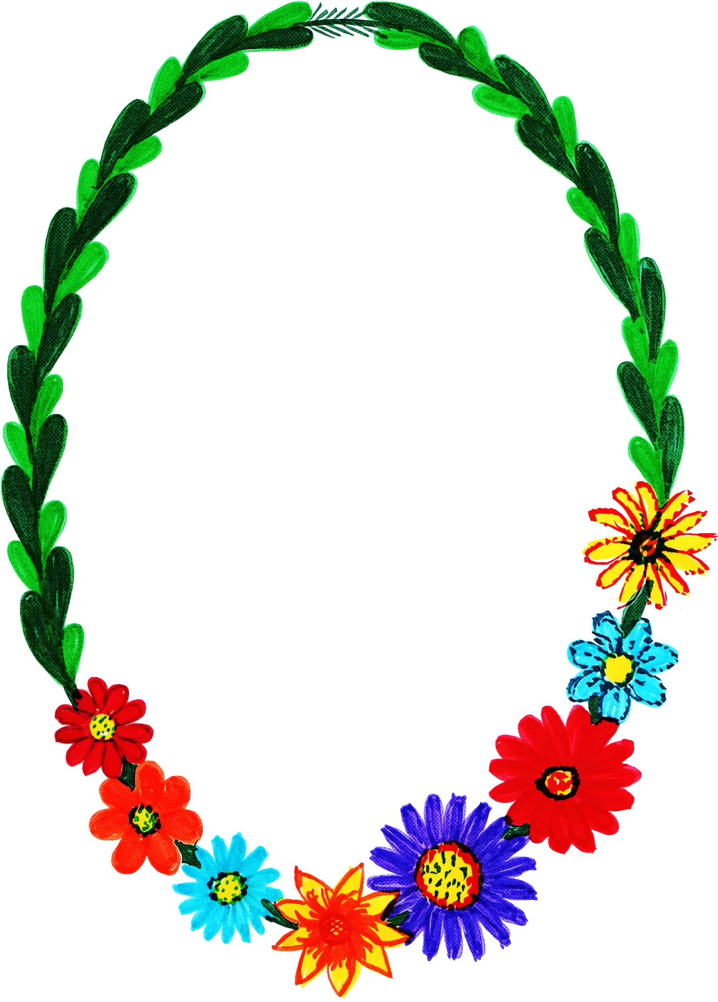 Colorful Floral Wreath Design