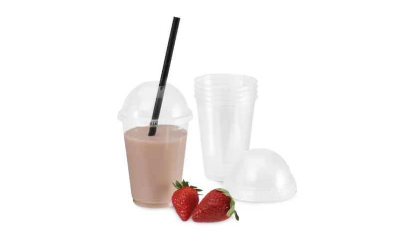 Strawberry Milkshake in Plastic Cup