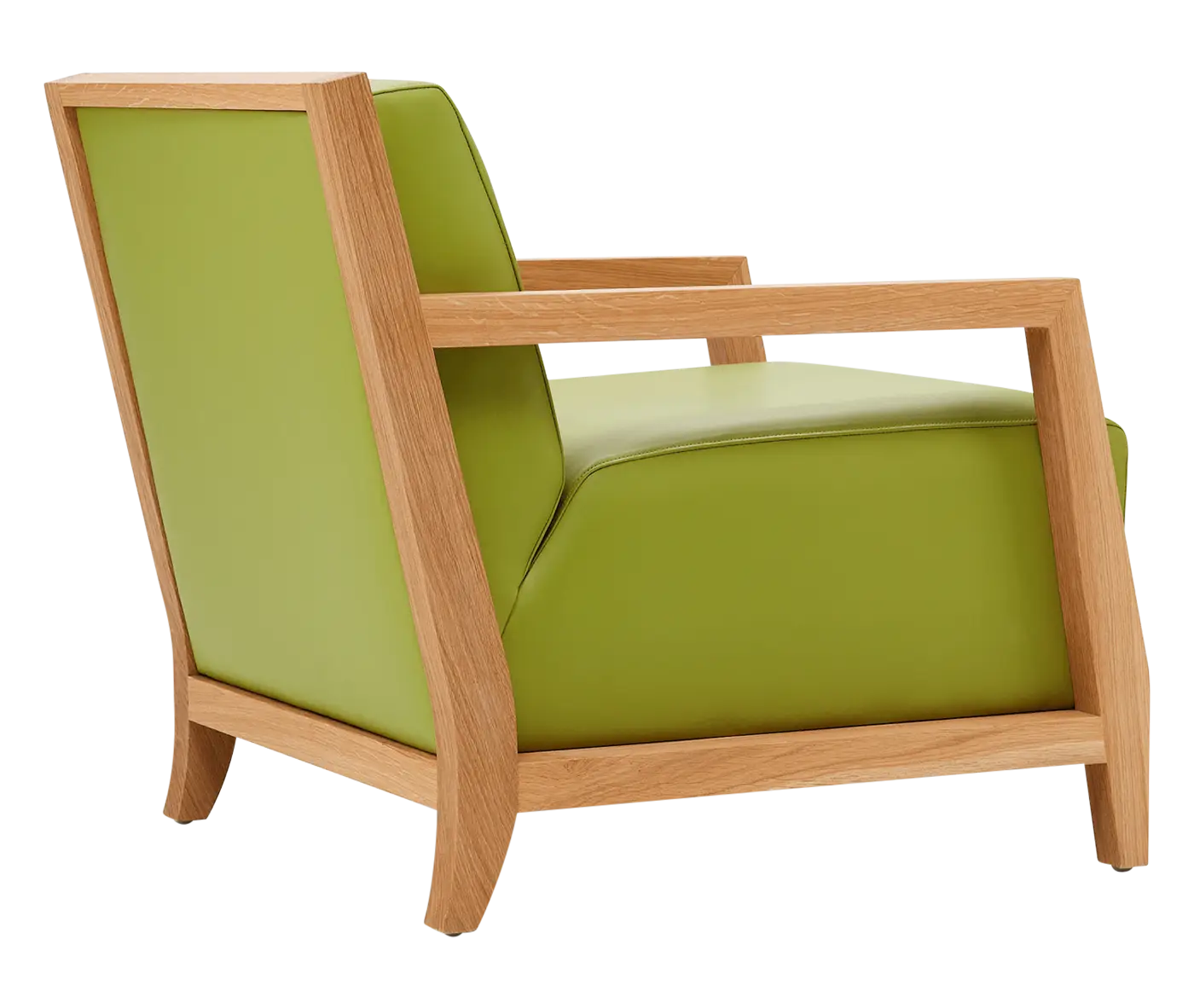 Green Upholstered Wooden Armchair