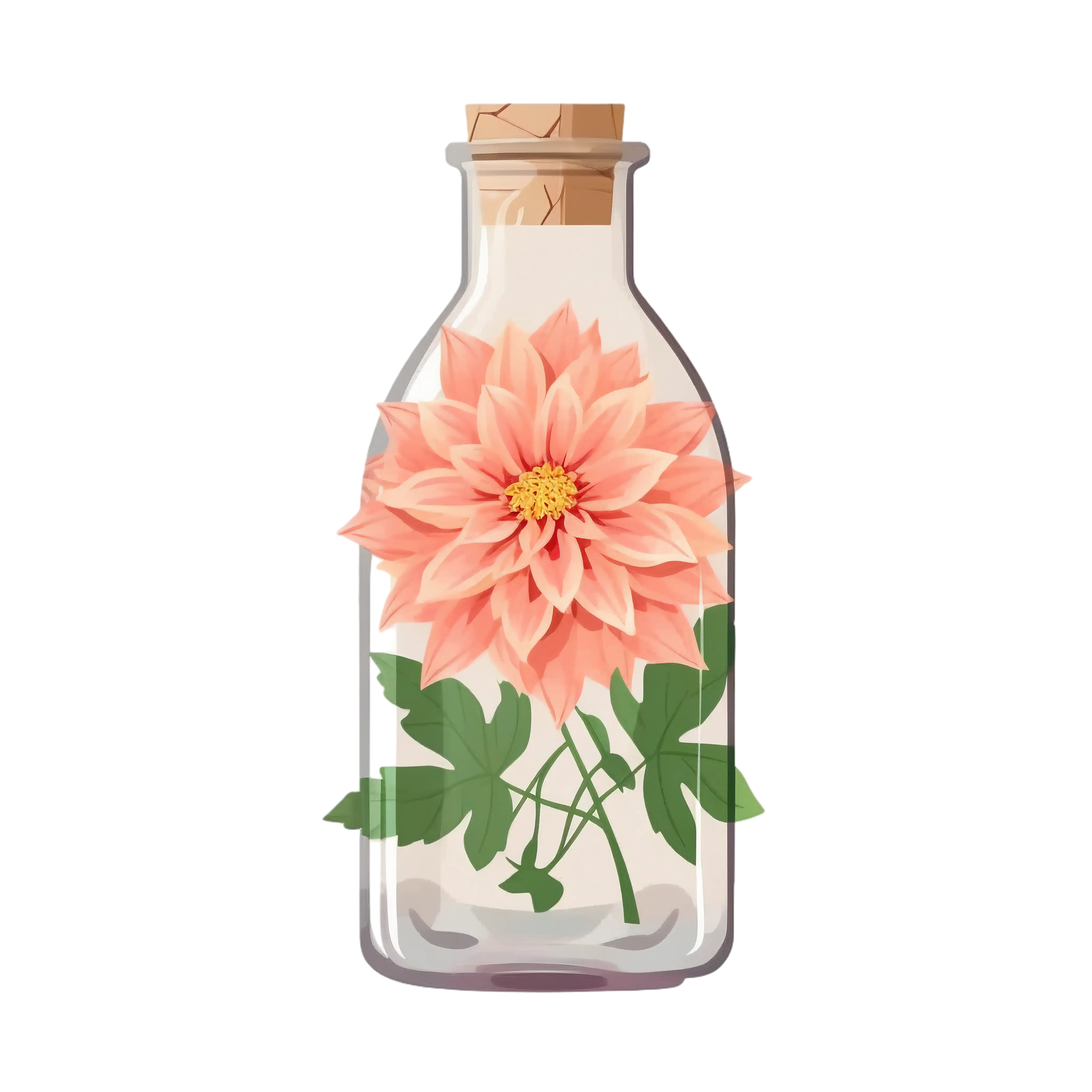 Pink Flower in Decorative Glass Bottle