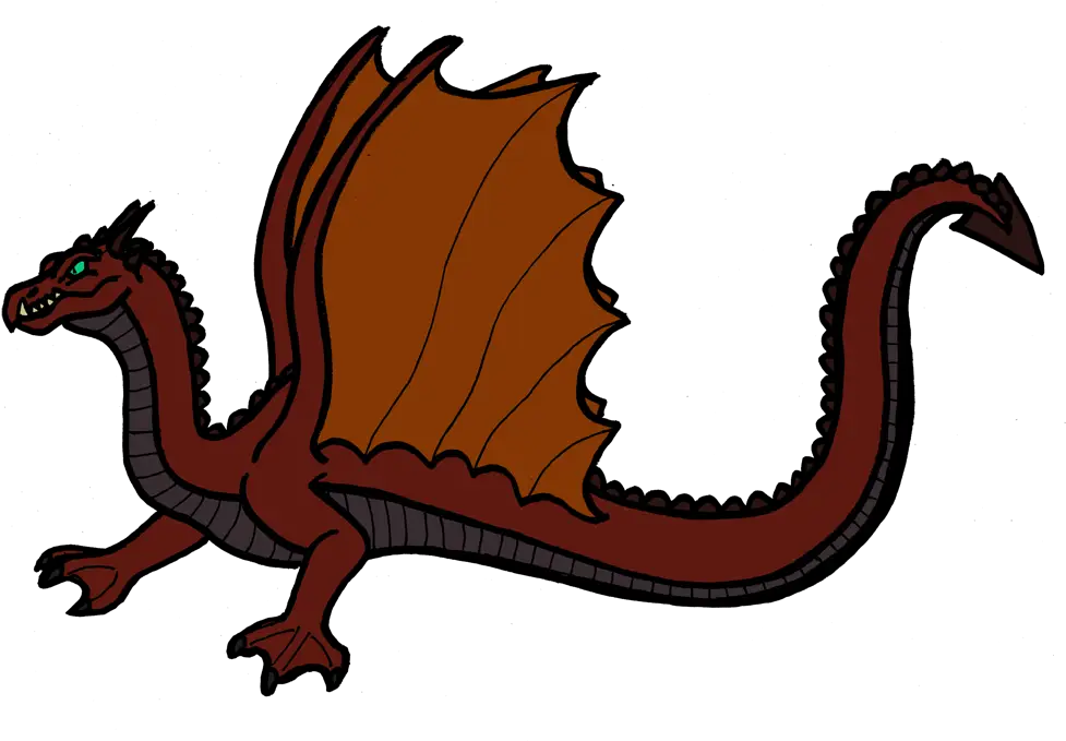 Brown Cartoon Dragon with Wings