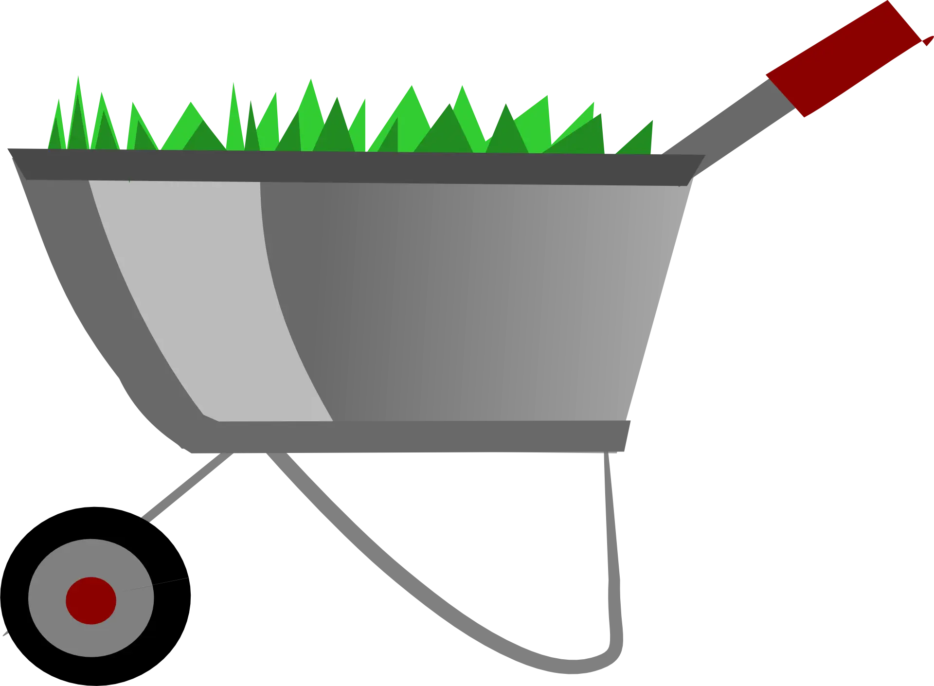 Wheelbarrow with Grass for Gardening