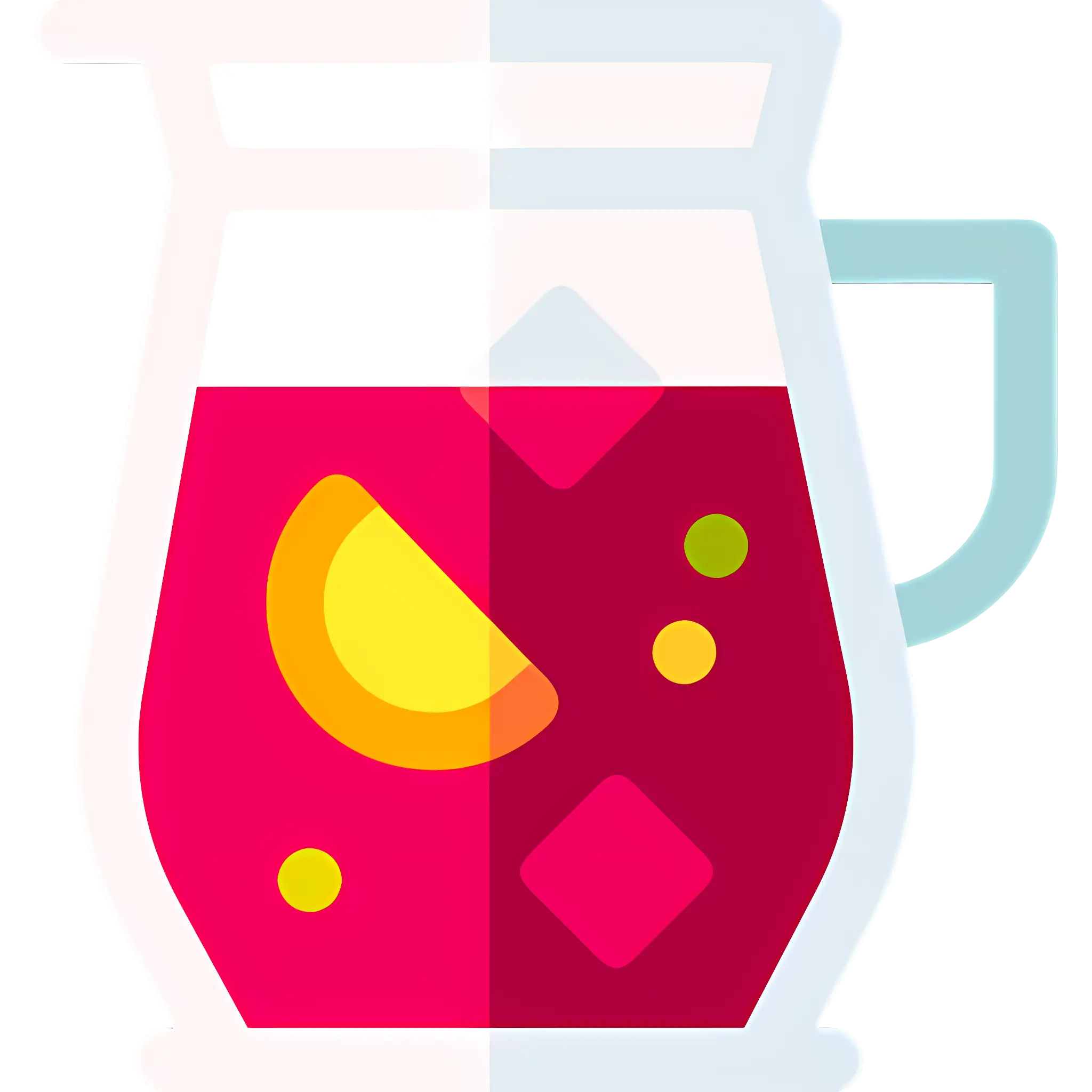 Pitcher of Red Drink with Fruit Slices and Ice