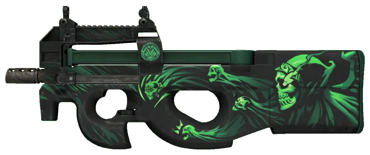 Customized Gun Featuring Green Graphics Design