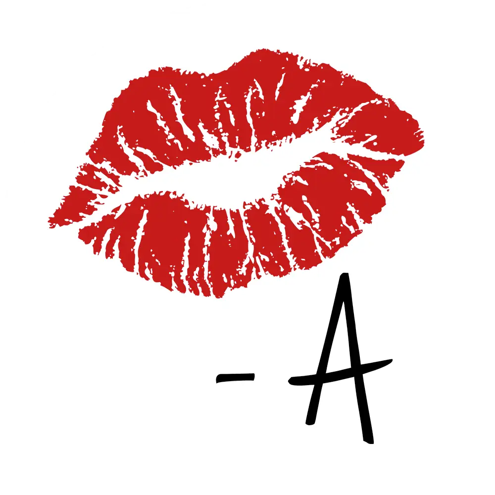 Red Lip Print with Initials