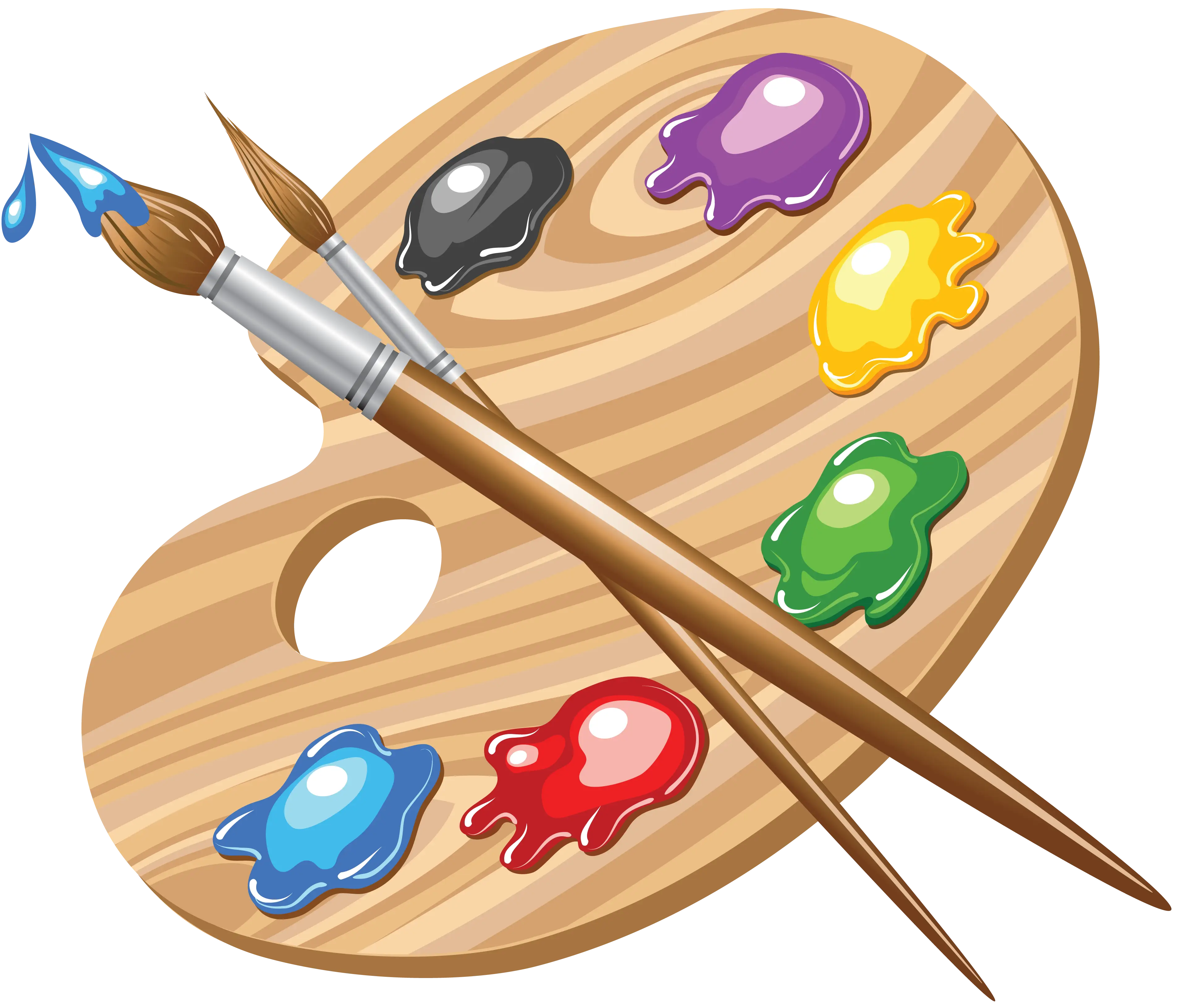 Color Palette with Paintbrushes Illustration