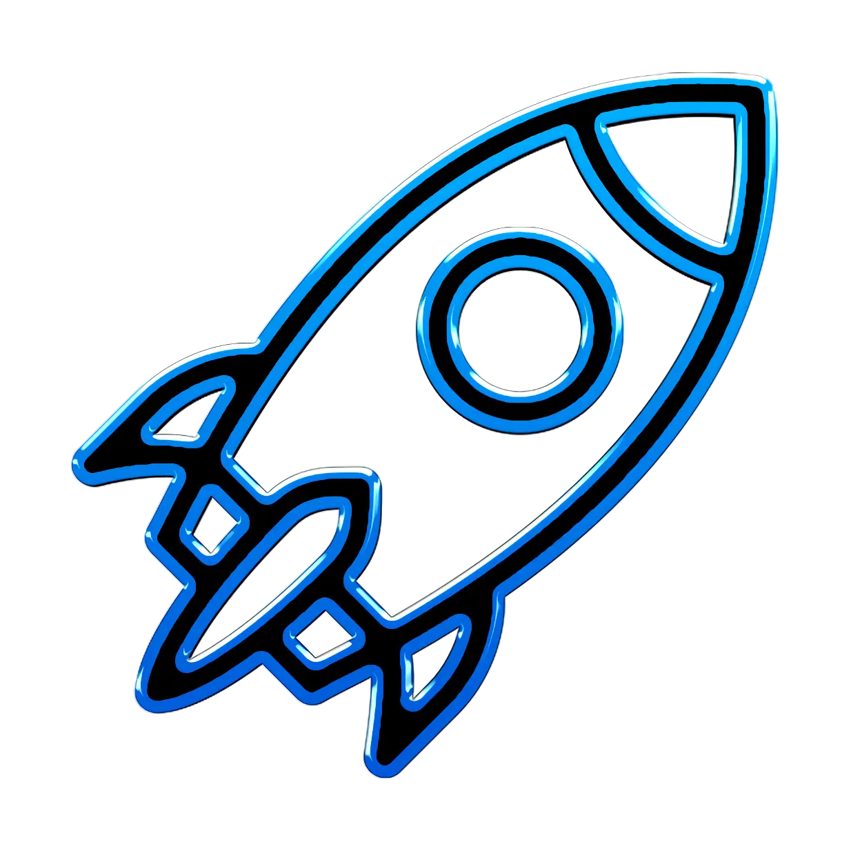 Blue Rocket Icon for Space Themes