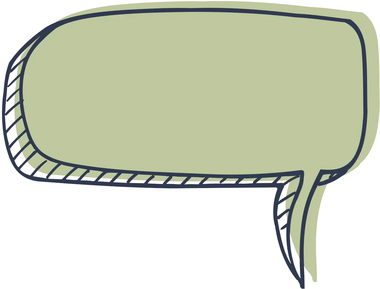 Hand-Drawn Style Green Speech Bubble Illustration