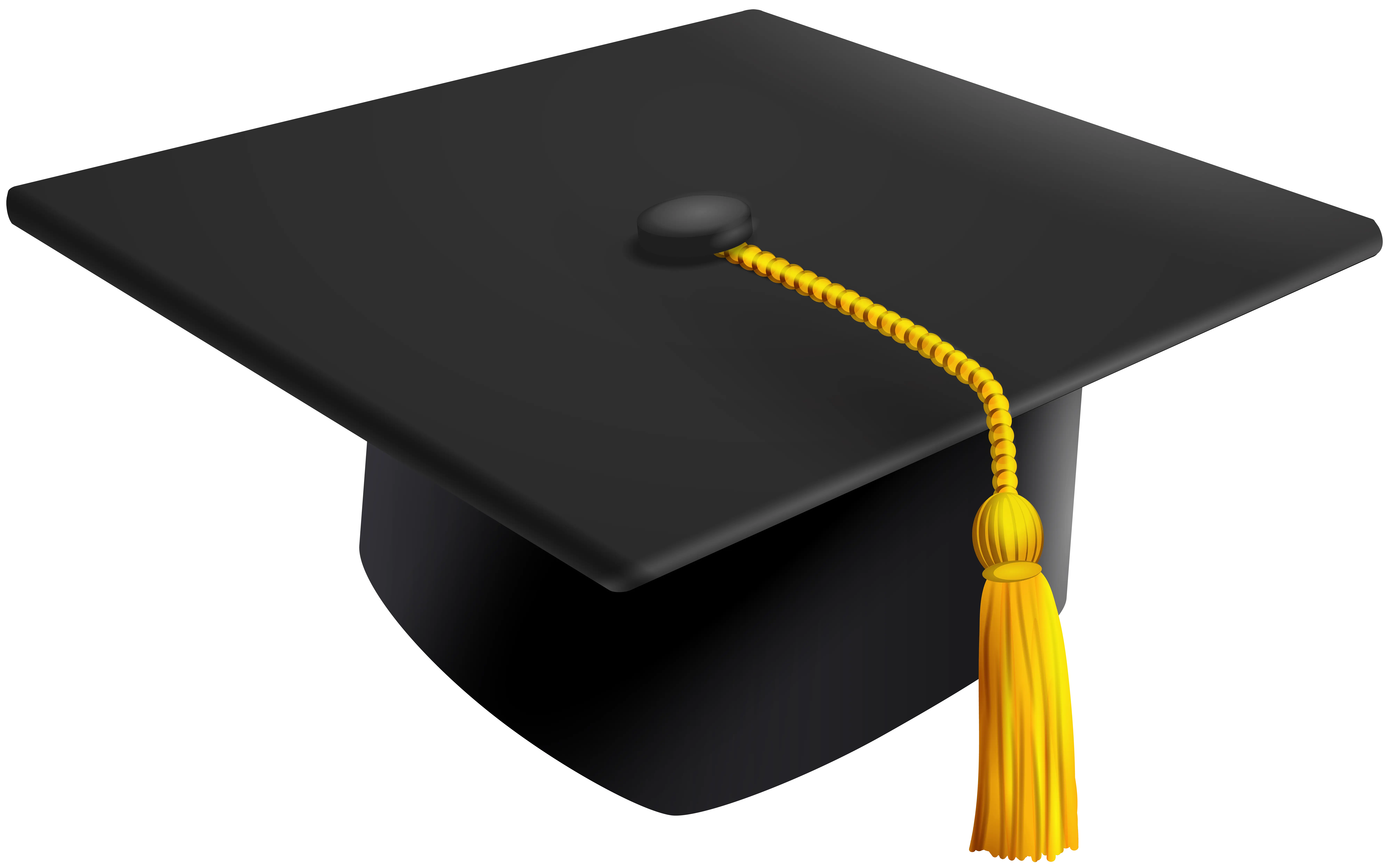 Classic Graduation Cap with Yellow Tassel