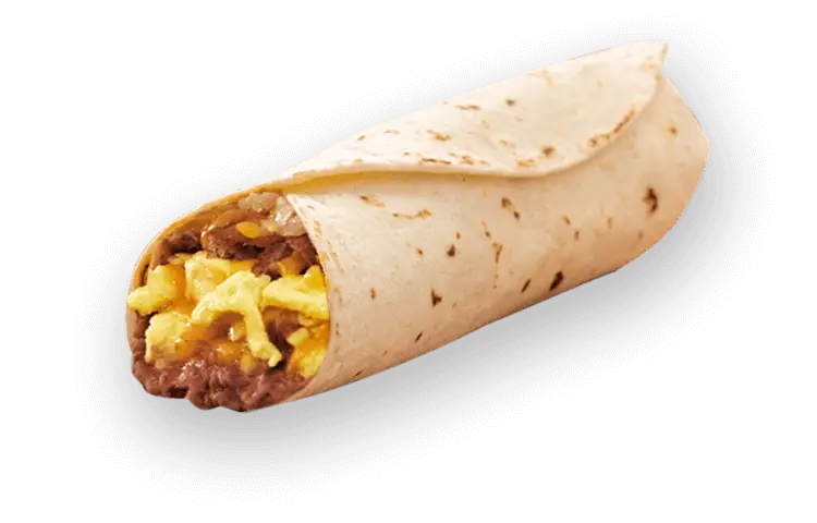 Delicious Breakfast Burrito with Eggs and Beans