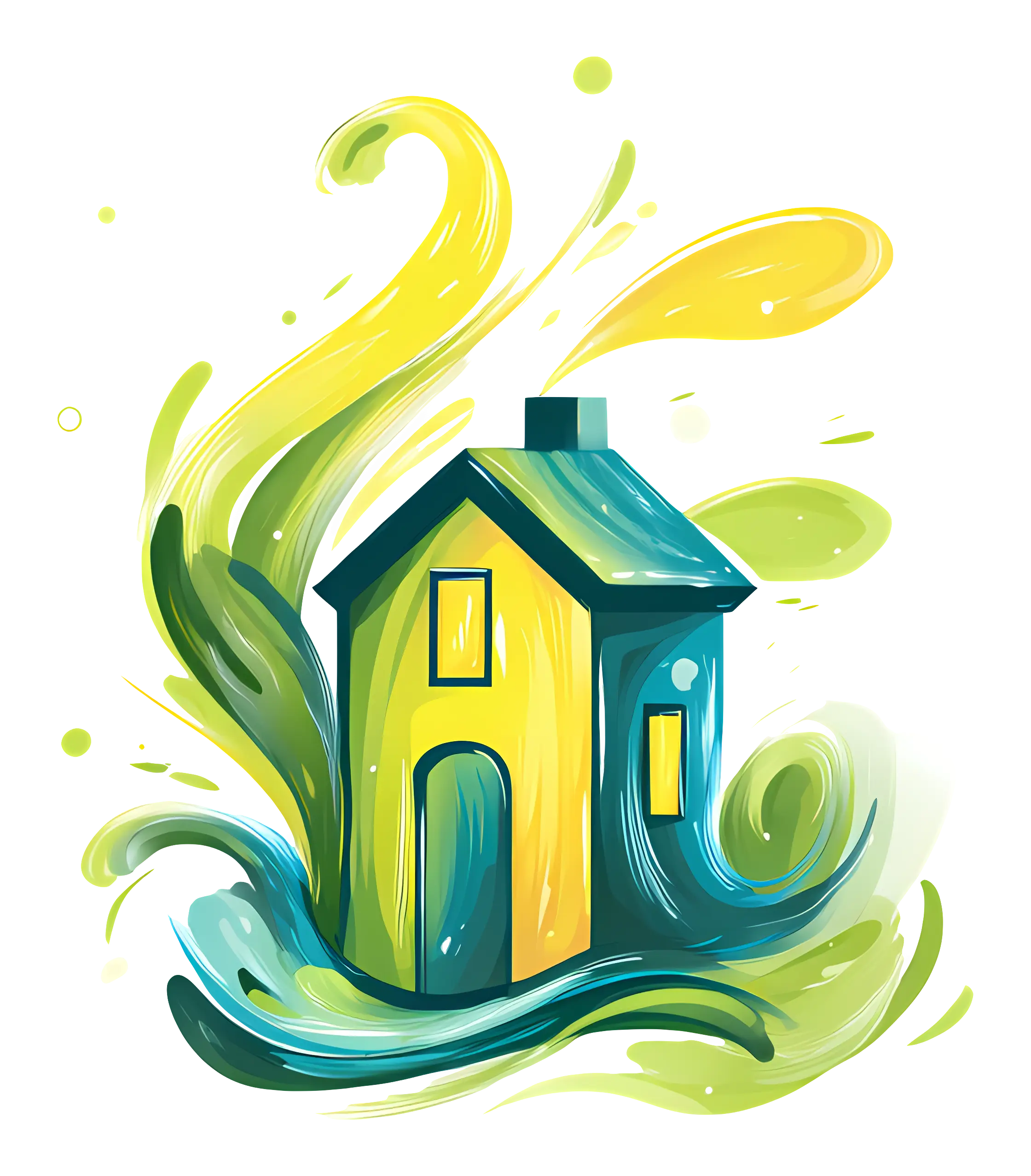Colorful doodle house illustration
