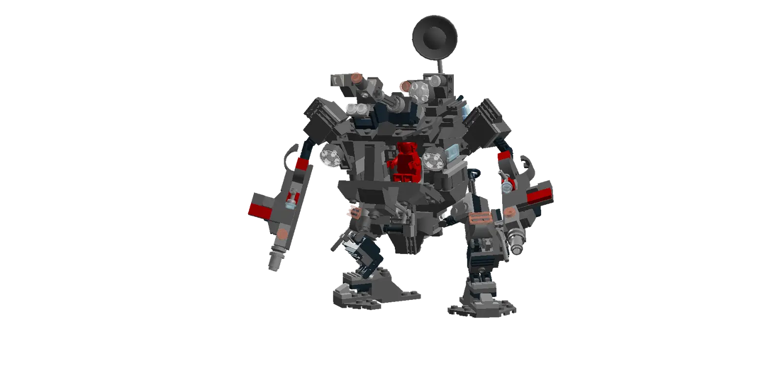 Futuristic Gray Robot with Mechanical Design