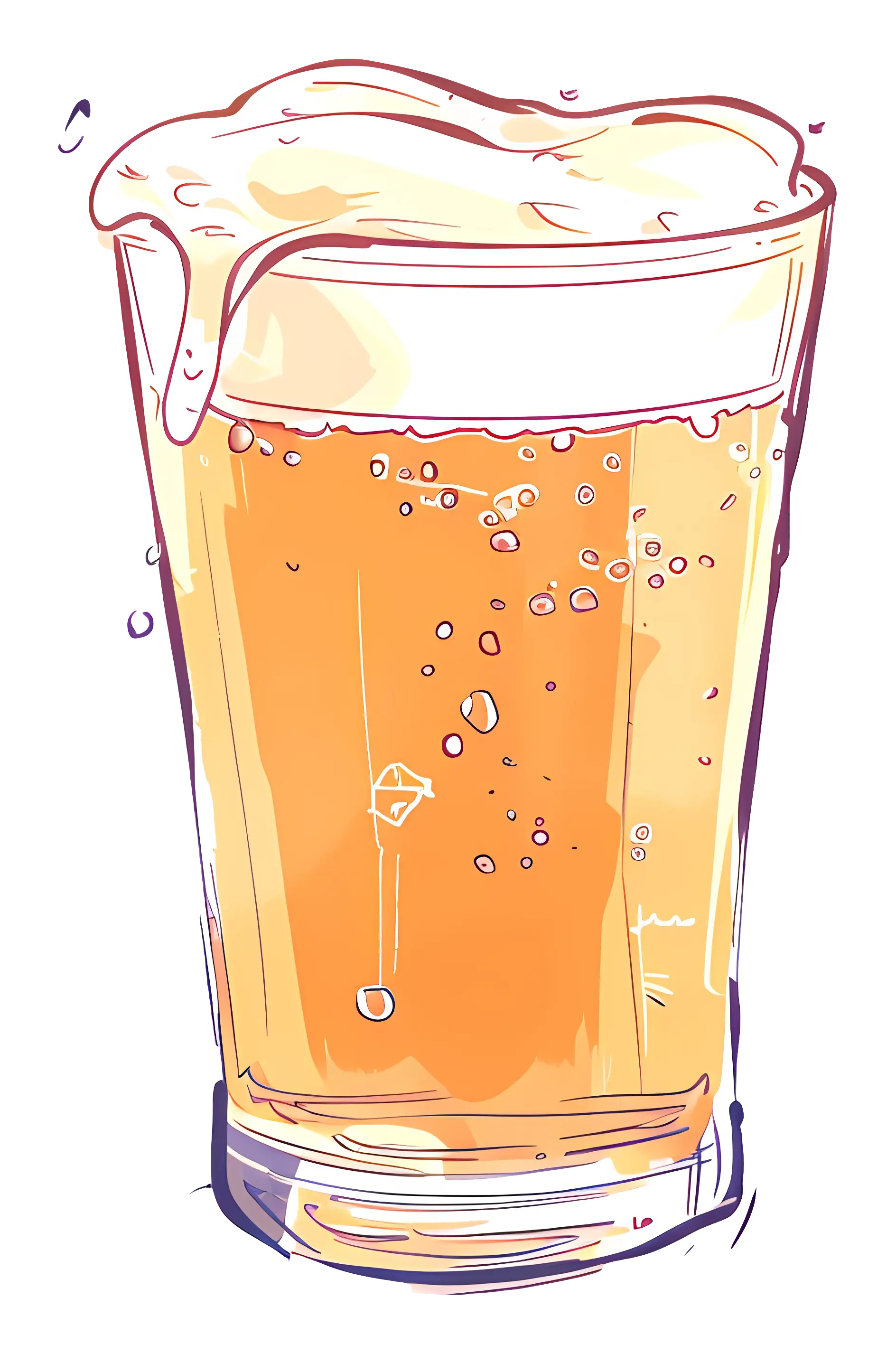 Glass of Beer with Foam Illustration