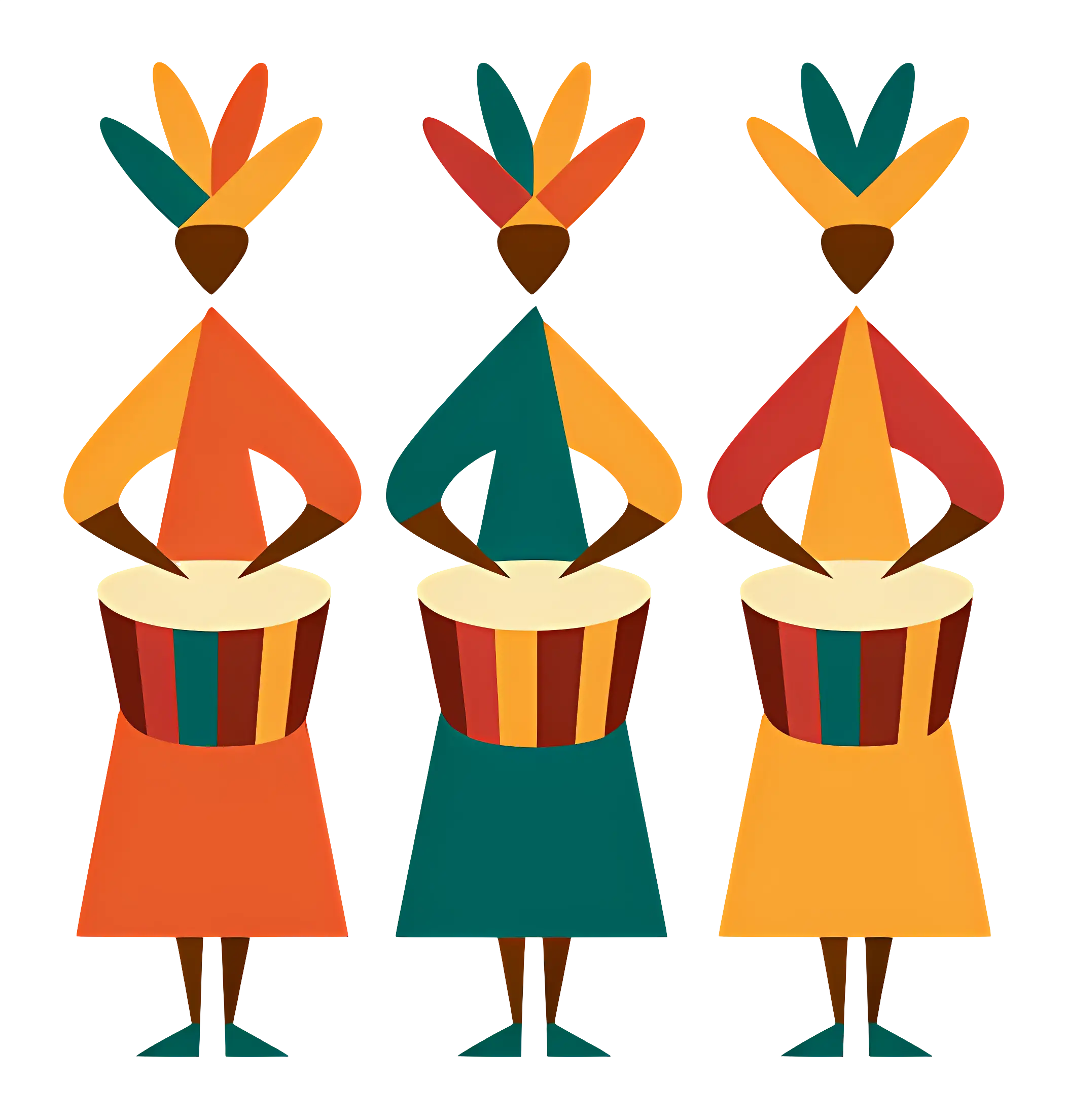 Colorful Drummers in Performance