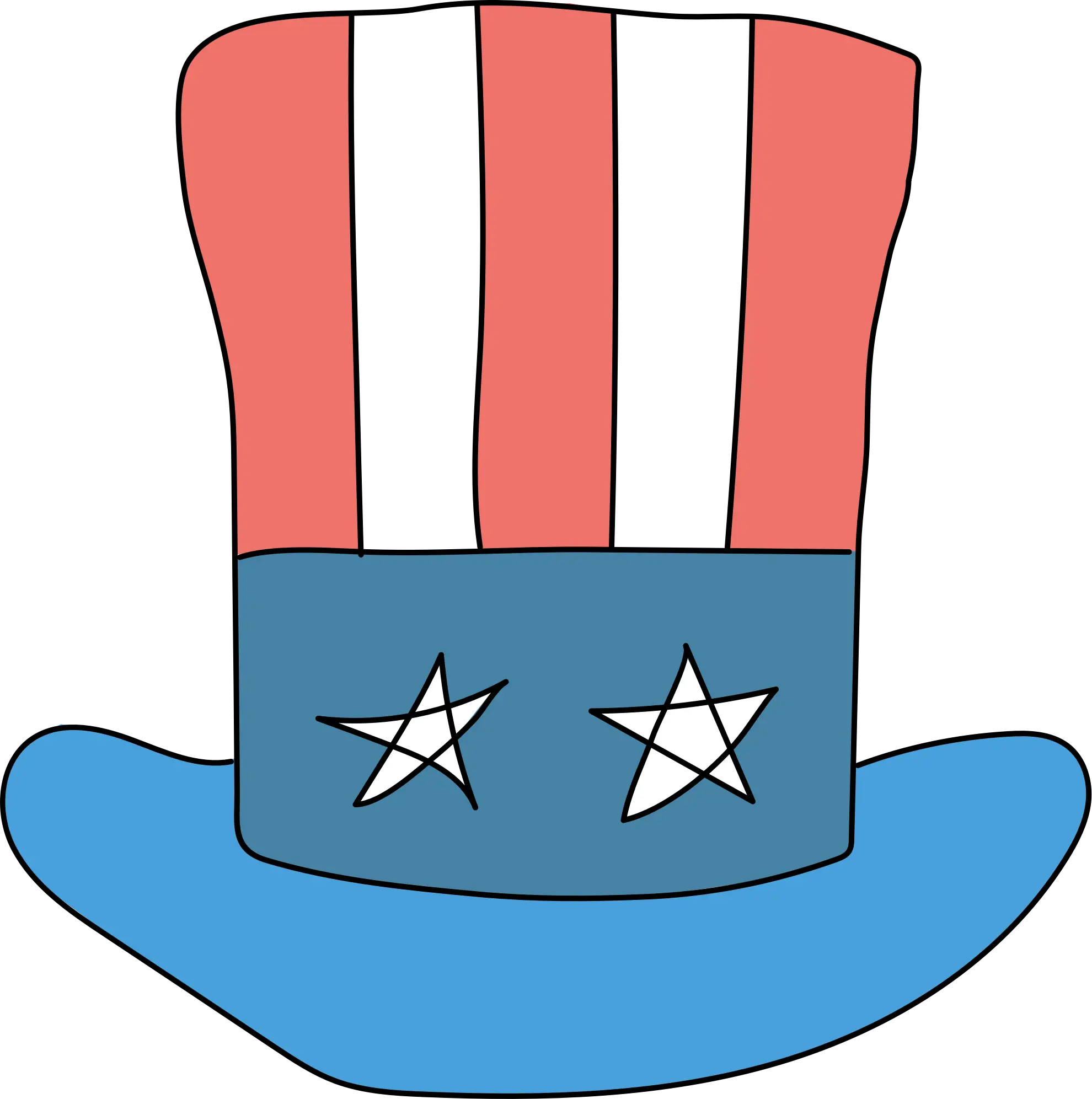 Patriotic Red, White, and Blue Top Hat