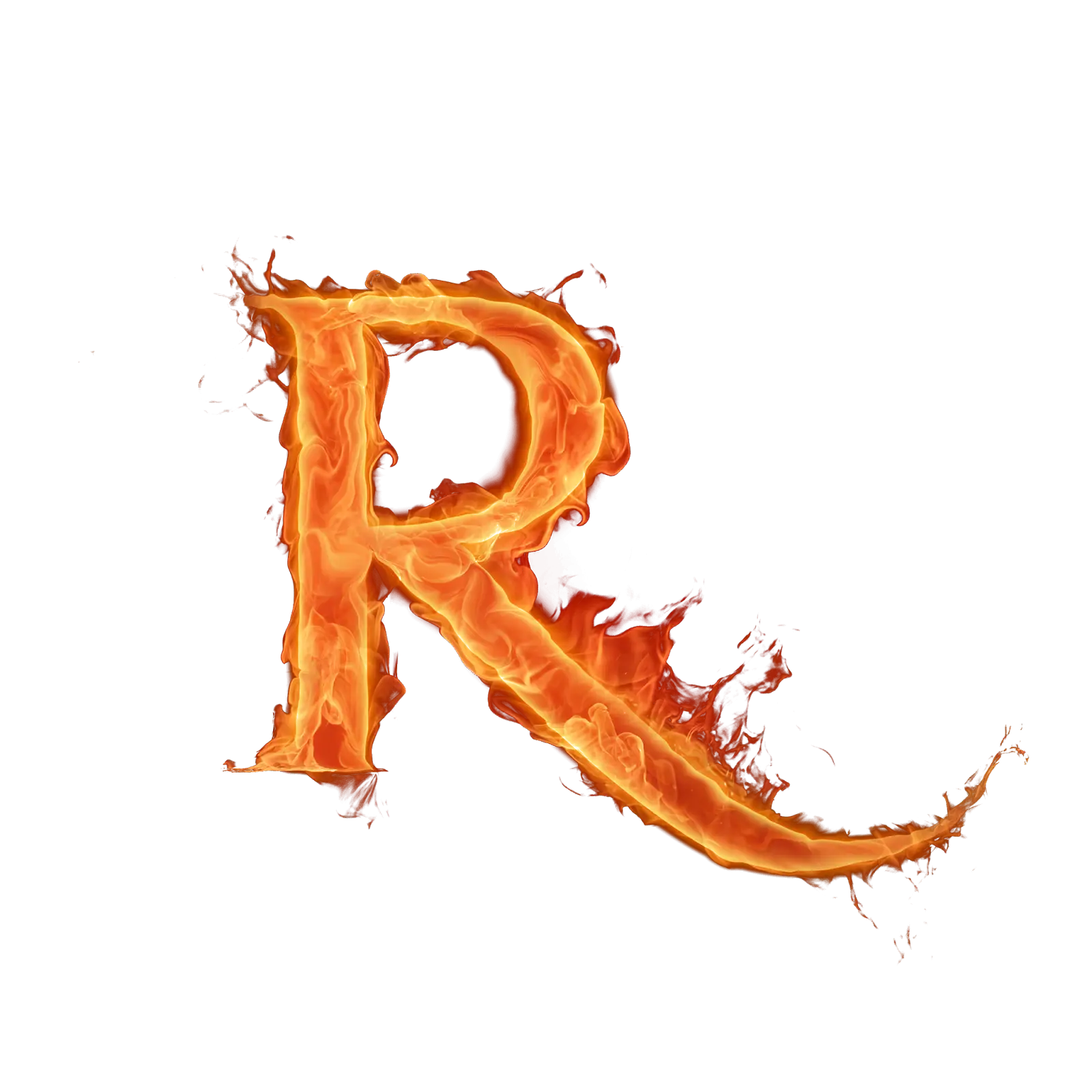 Flaming Letter R Design