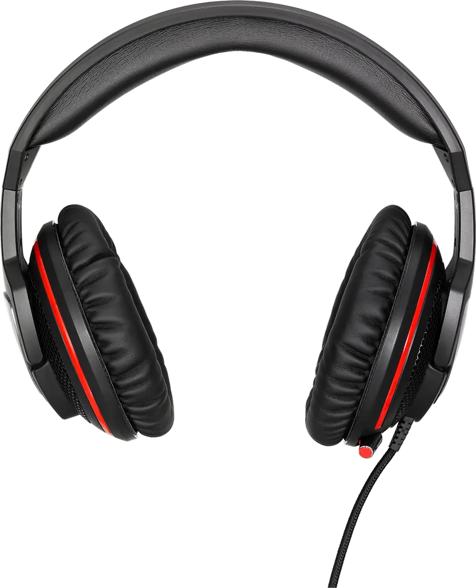 Black Headphones with Red Accents