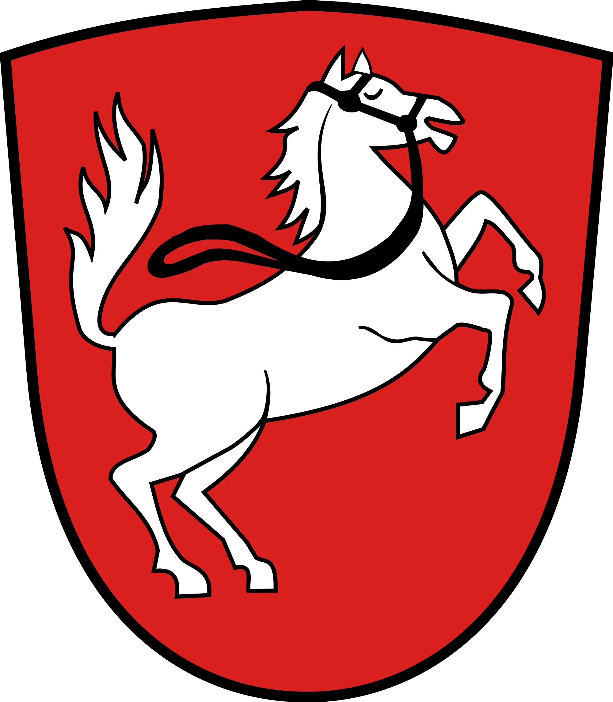 Red Shield Coat of Arms with White Horse