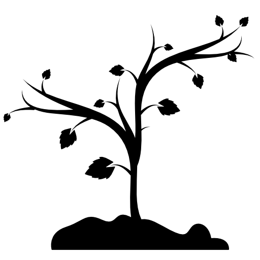 Silhouette Illustration of a Tree with Branches