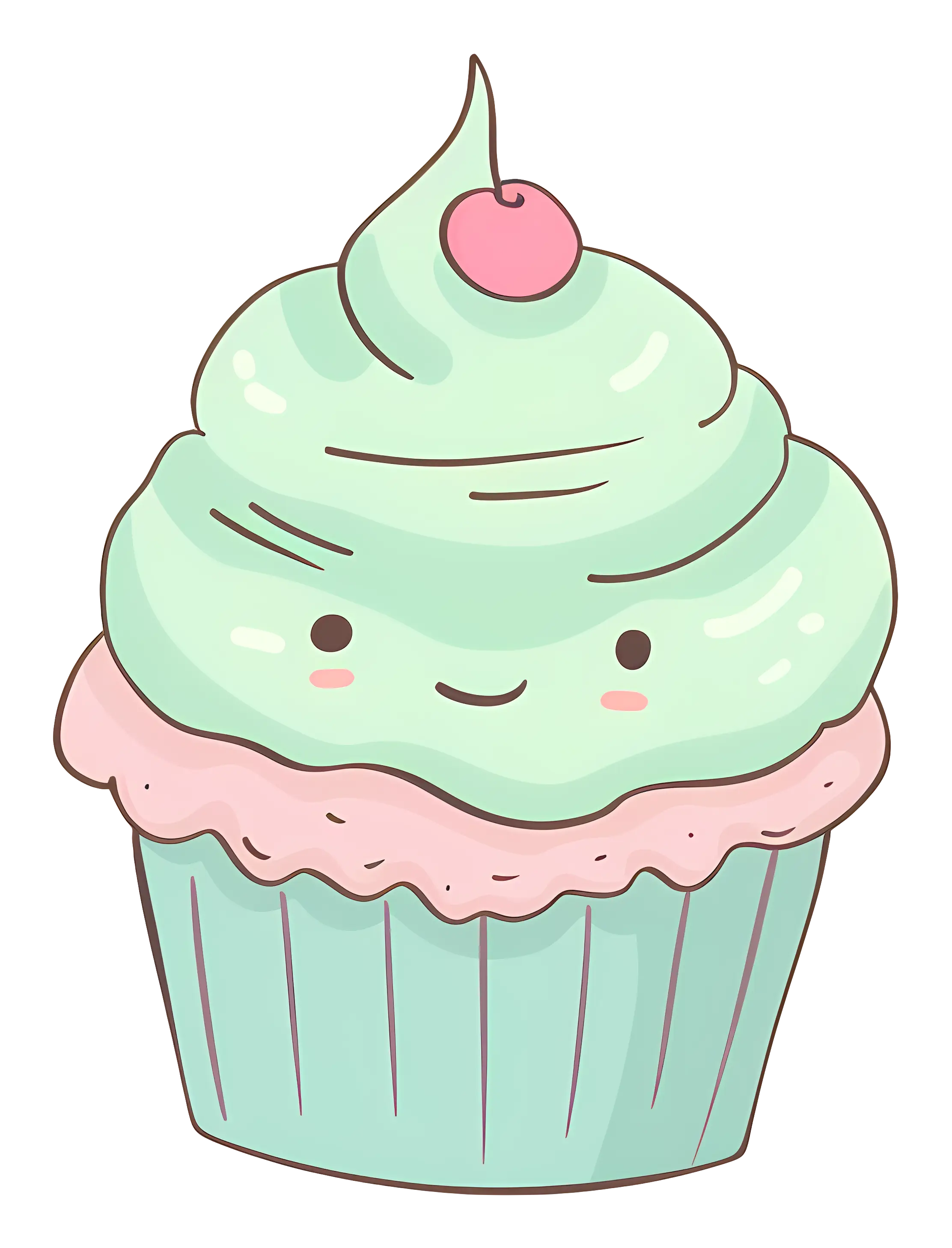 Cute Cupcake with Cherry on Top