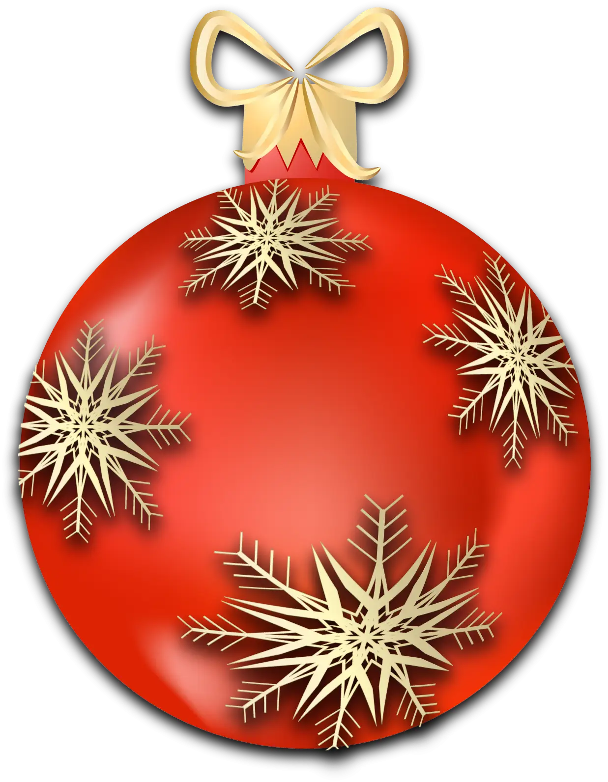 Red Christmas Ornament with Golden Details