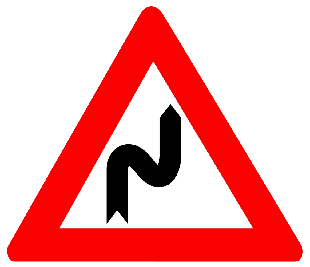 Curve Ahead Traffic Warning Sign